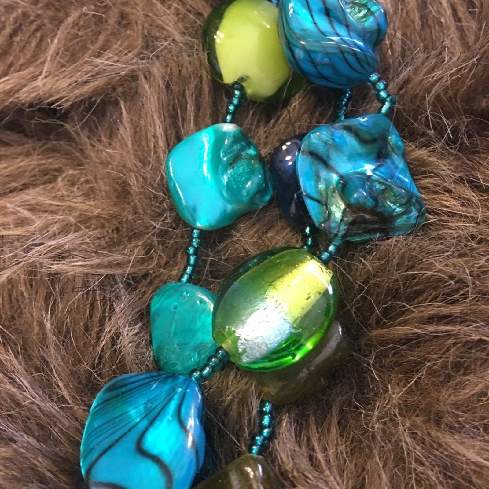 Jewelry Erica blue & green tone painted shell jewelry set Size ONE SIZE - 11 Thumbnail