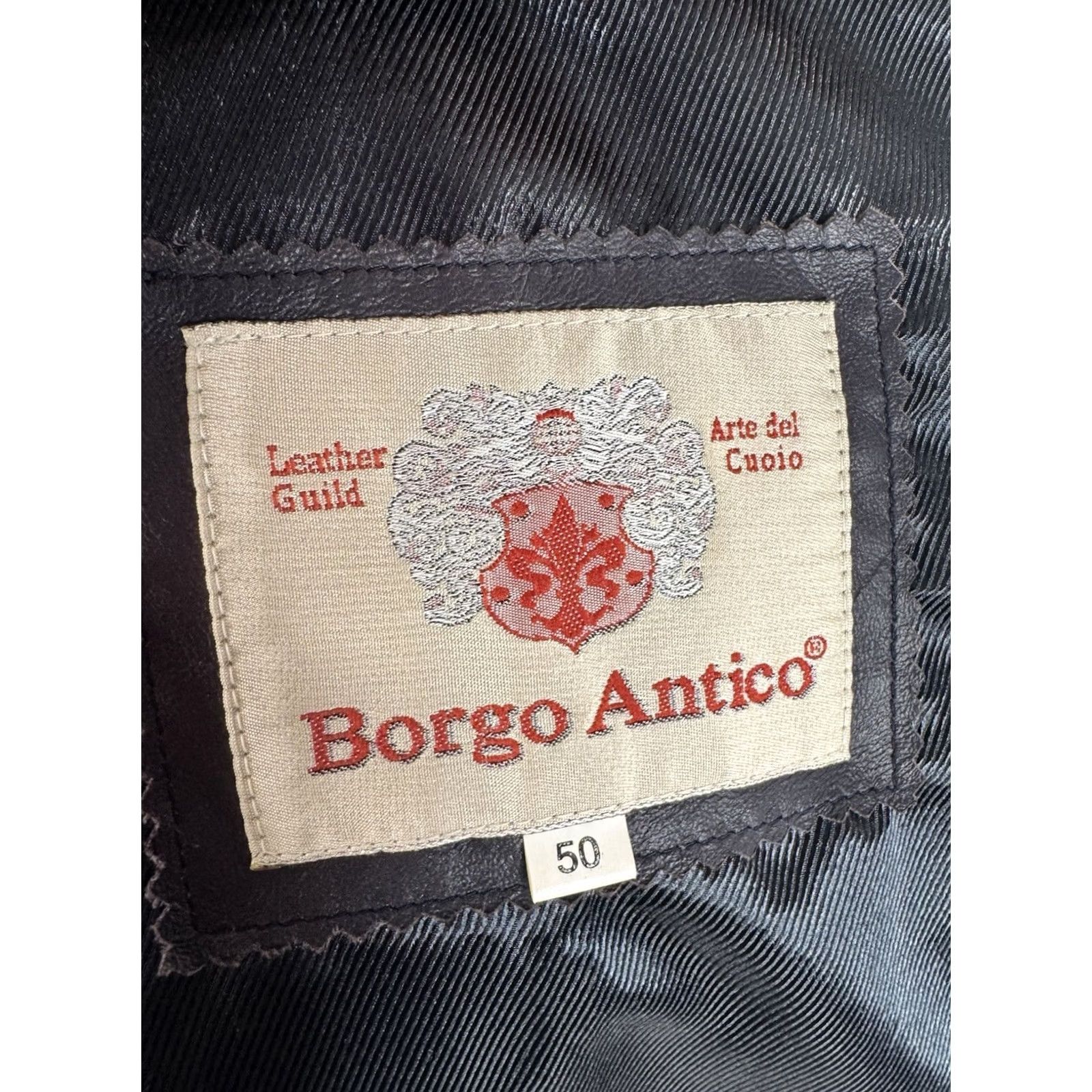 Vintage BORGO ANTICO Bomber Jacket 2 Tone Soft LEATHER Mens 50 Dark Gray / Brown Leather Jacket Mens Bomber 50 EXCELLENT Size US M / EU 48-50 / 2 - 6 Thumbnail