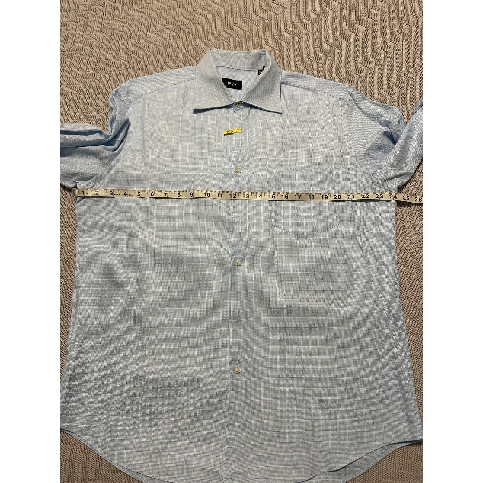 Hugo Boss Hugo Boss blue plaid button down size 16.5 Size US L / EU 52-54 / 3 - 7 Thumbnail