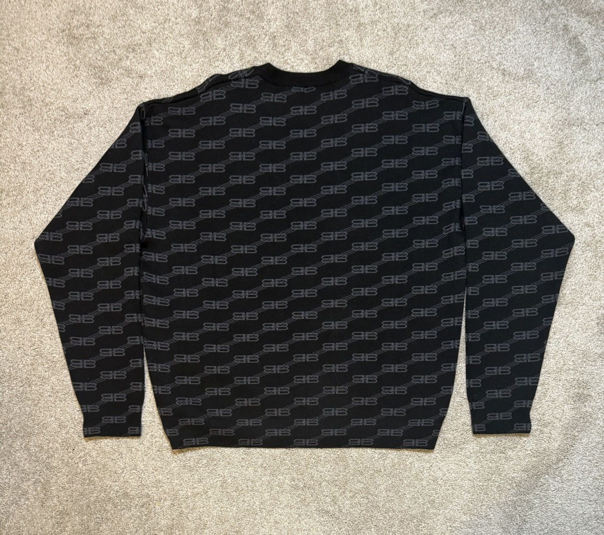 Balenciaga Balenciaga BB Monogram Wool Knit Sweater Size US XL / EU 56 / 4 - 2 Thumbnail