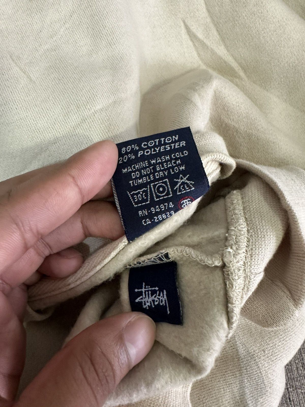 Stussy Vintage 90’s Old Stussy Wingfoot Sweatshirt Cream RARE Size US L / EU 52-54 / 3 - 5 Thumbnail