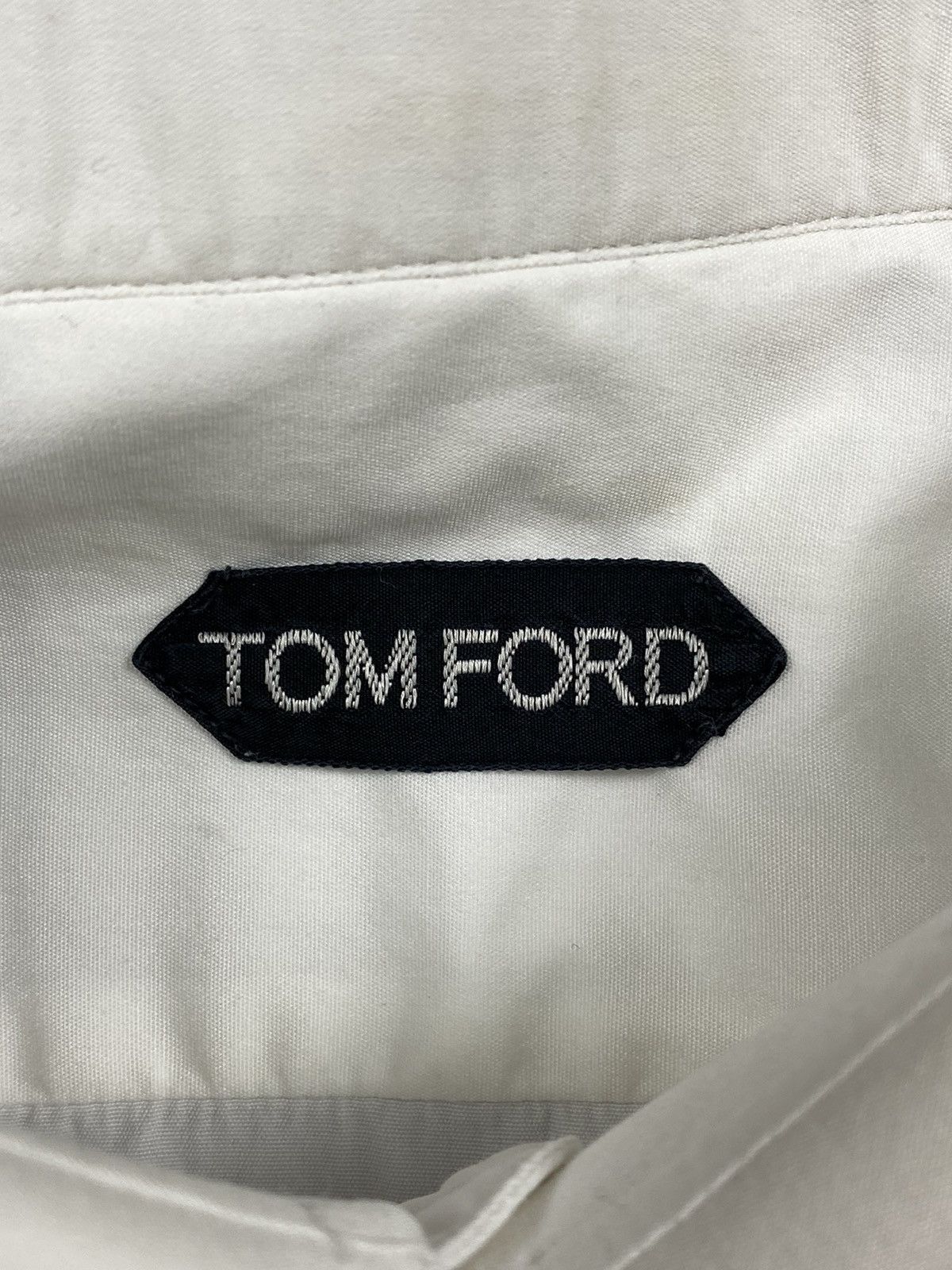 Tom Ford Tom Ford Cufflinks White Cotton Button Up Shirt Size US L / EU 52-54 / 3 - 9 Thumbnail