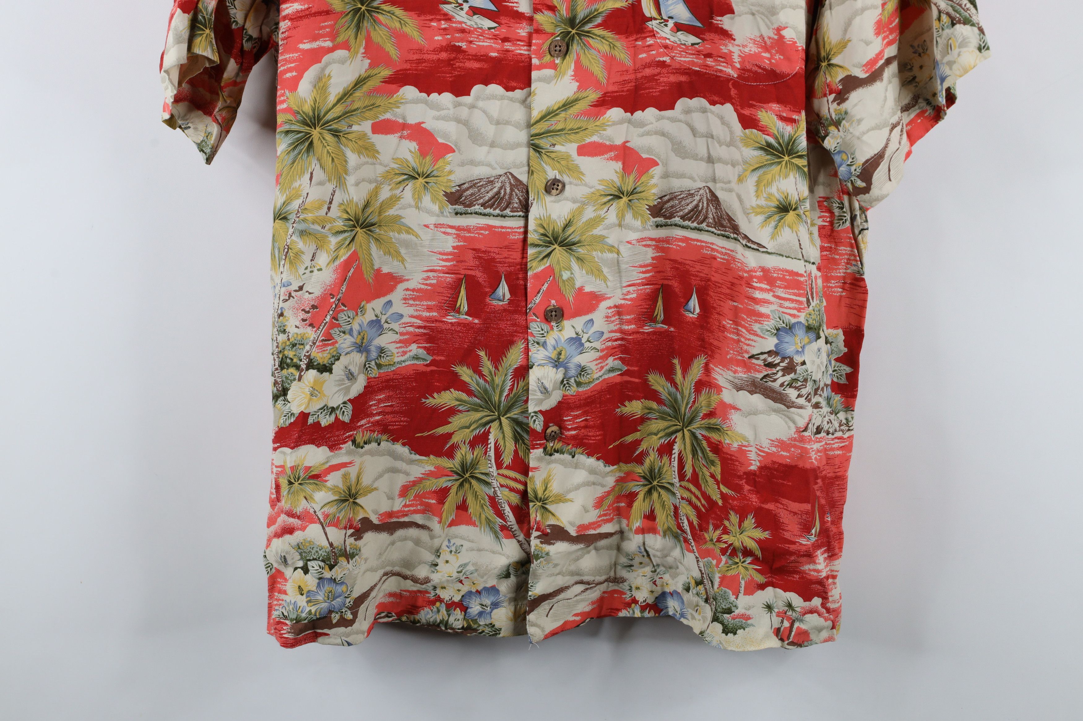 Lands' End × Vintage Vintage 90s Lands End Sailboat Flower Hawaiian Button Shirt Size US XL / EU 56 / 4 - 3 Thumbnail