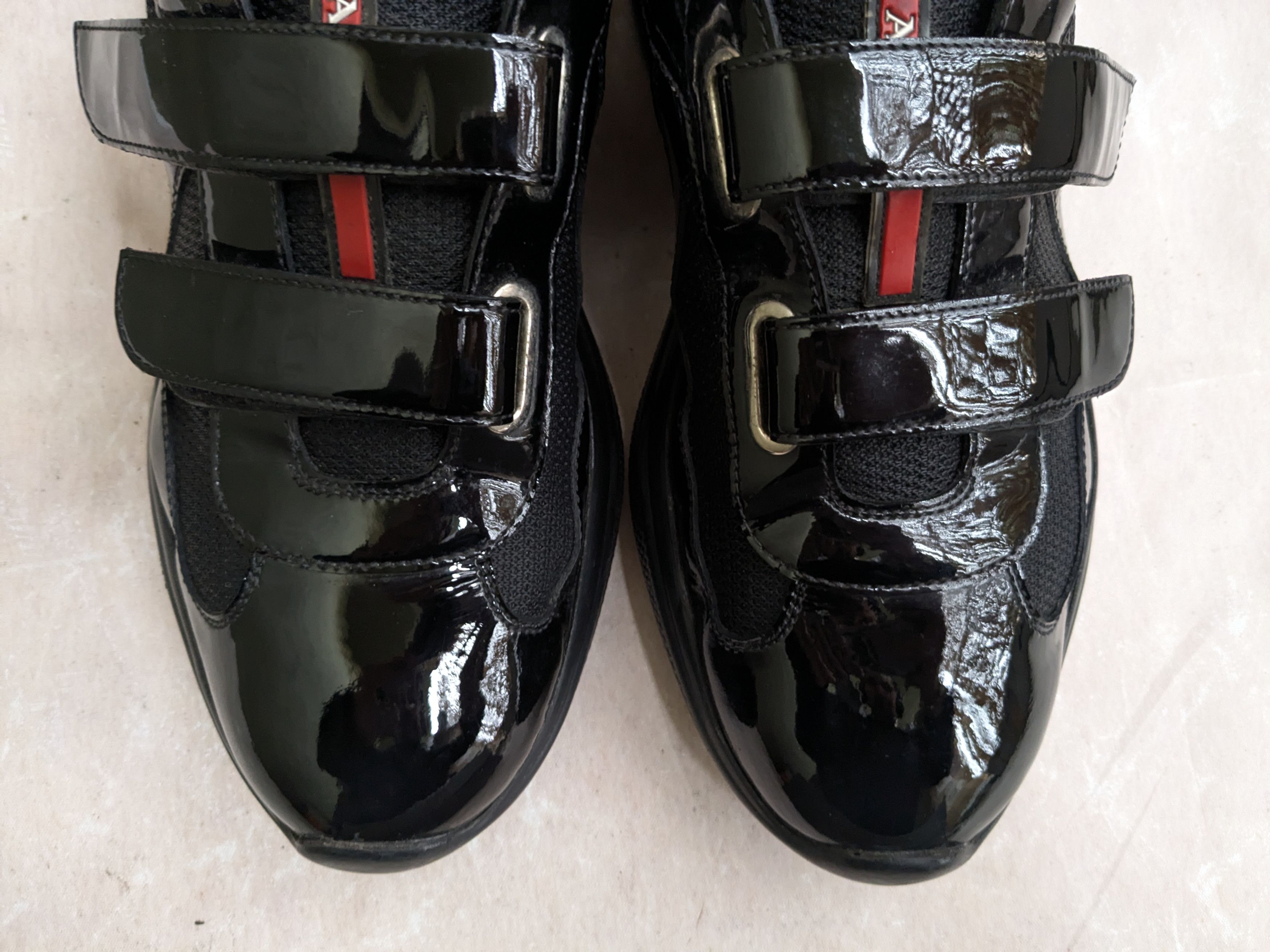 Prada Prada America's Cup Sneakers Black Patent Leather 8.5 Size US 8.5 / EU 41-42 - 2 Thumbnail