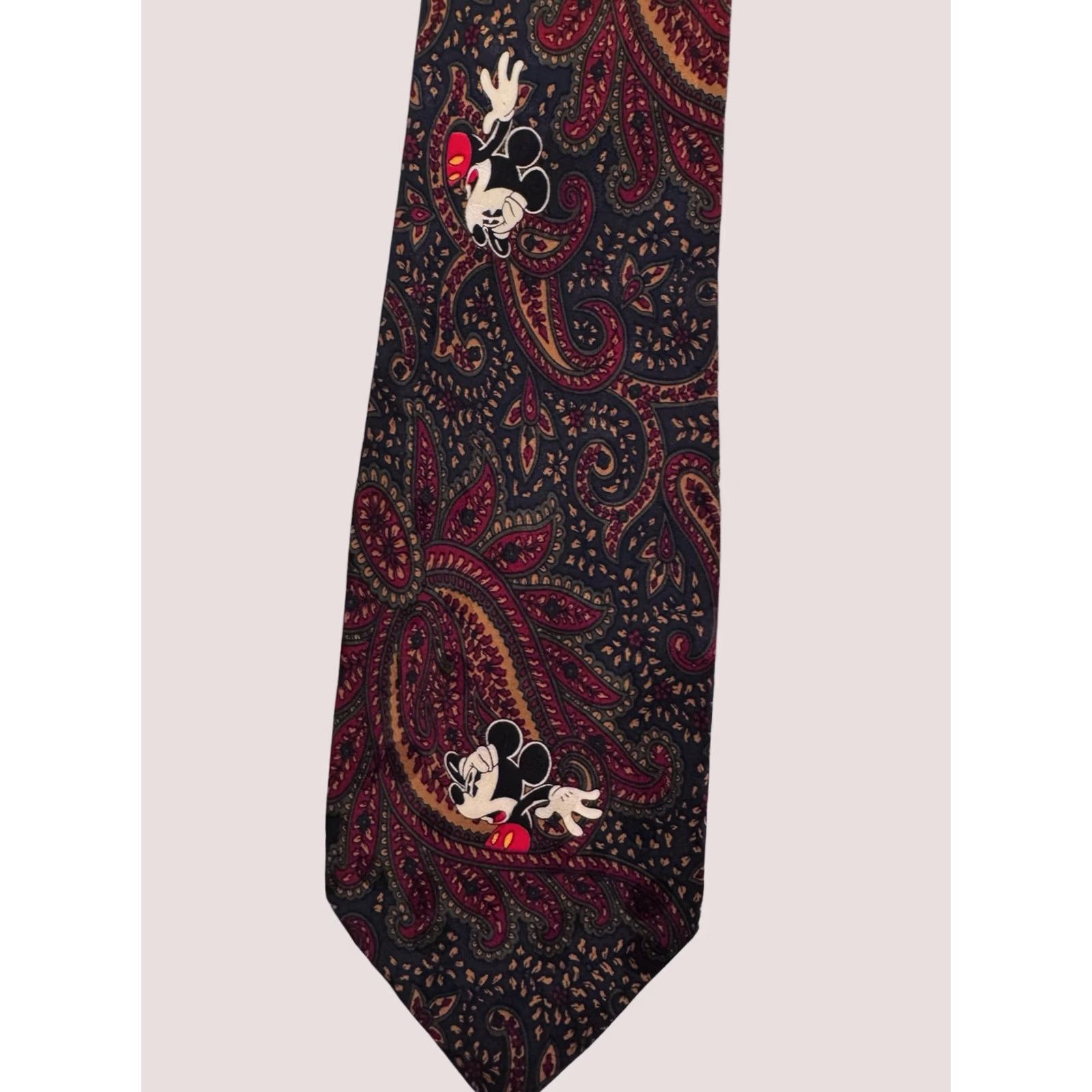 Disney VTG Disney Mickey Mouse Confuse Neck Tie Men's Ascot Multicolor Accessories 90s Concert Theme Mens Size ONE SIZE - 1 Thumbnail