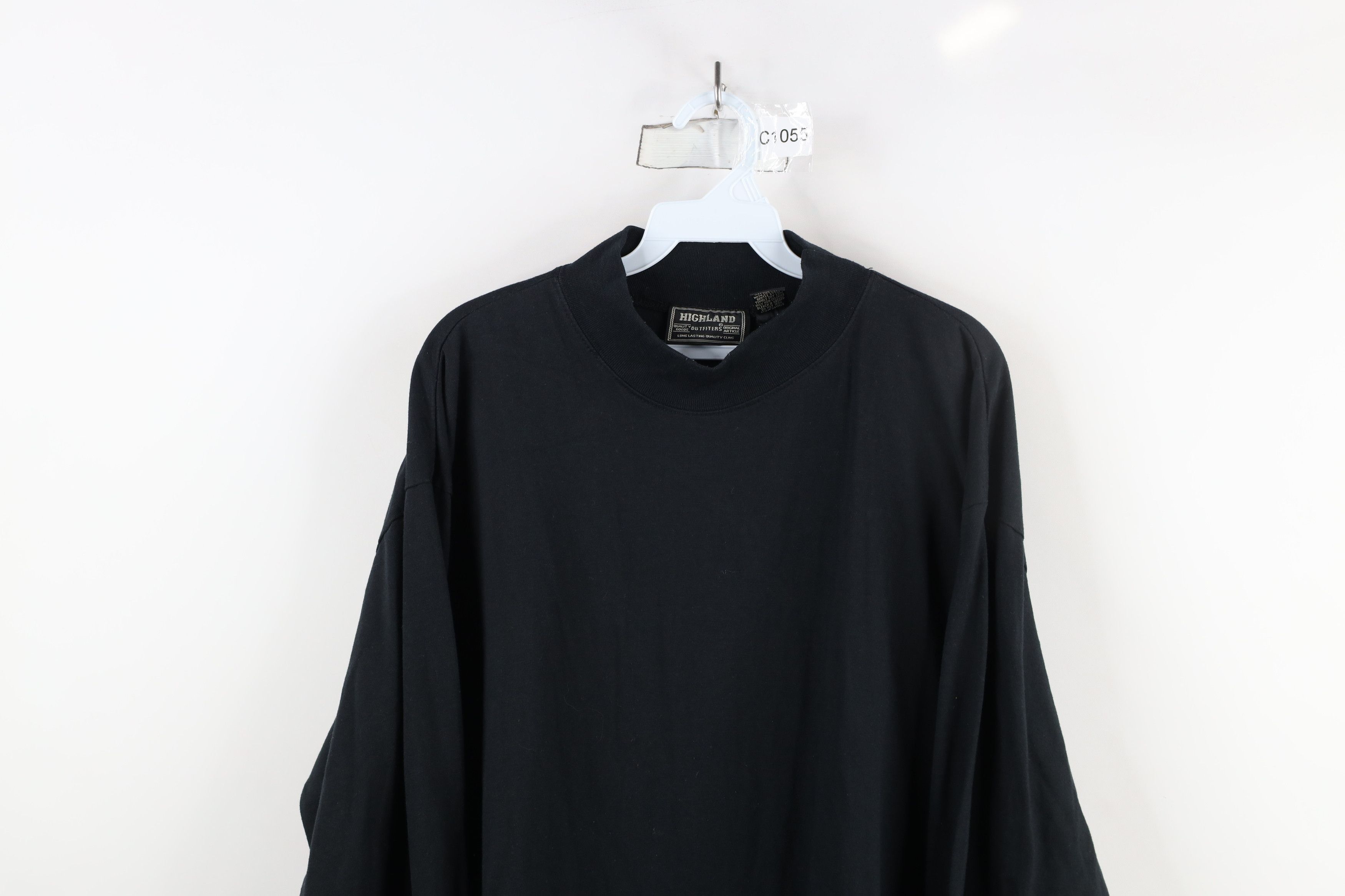 Vintage Vintage 90s Streetwear Mock Neck Long Sleeve T-Shirt Black Size US L / EU 52-54 / 3 - 2 Thumbnail