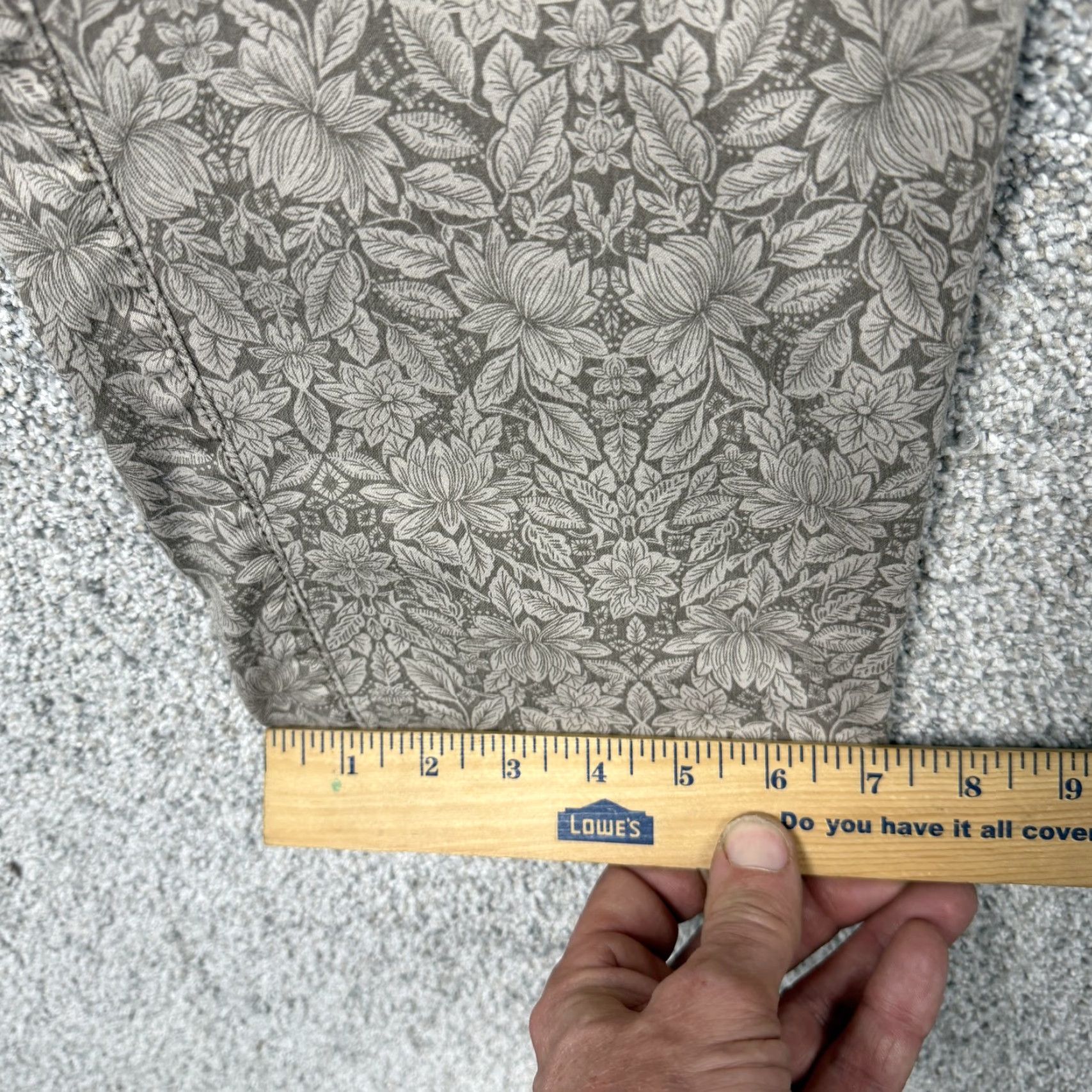 Vintage VINTAGE? No. CJ Banks Pants Womens 2X 45x30 Tan Beige Floral Tapered Stretch Pull On Size 40" / US 18 - 3 Thumbnail