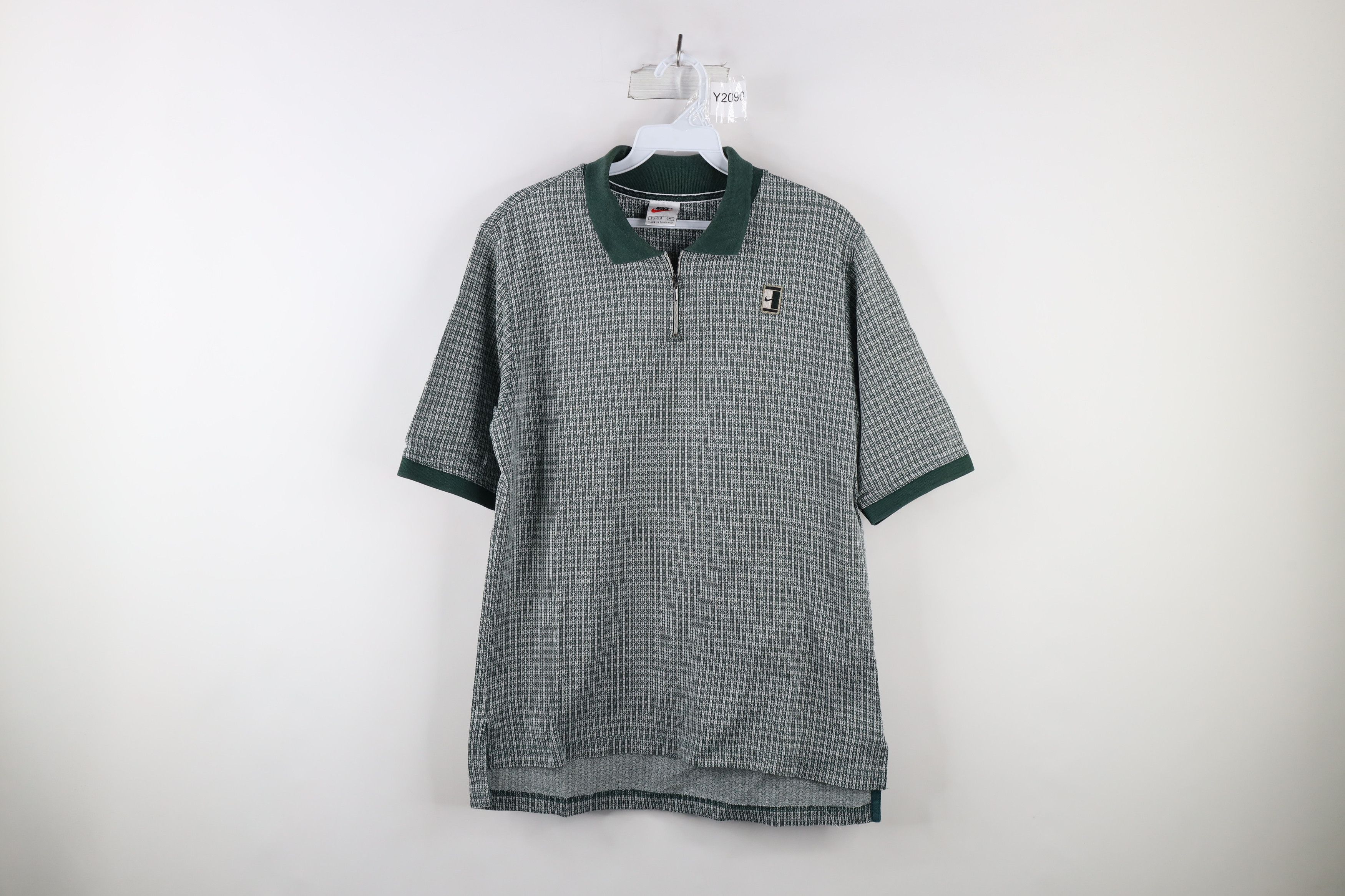 image of 90's Nike Challenge Court Mini Swoosh Tennis Polo in Green, Men's (Size Small)