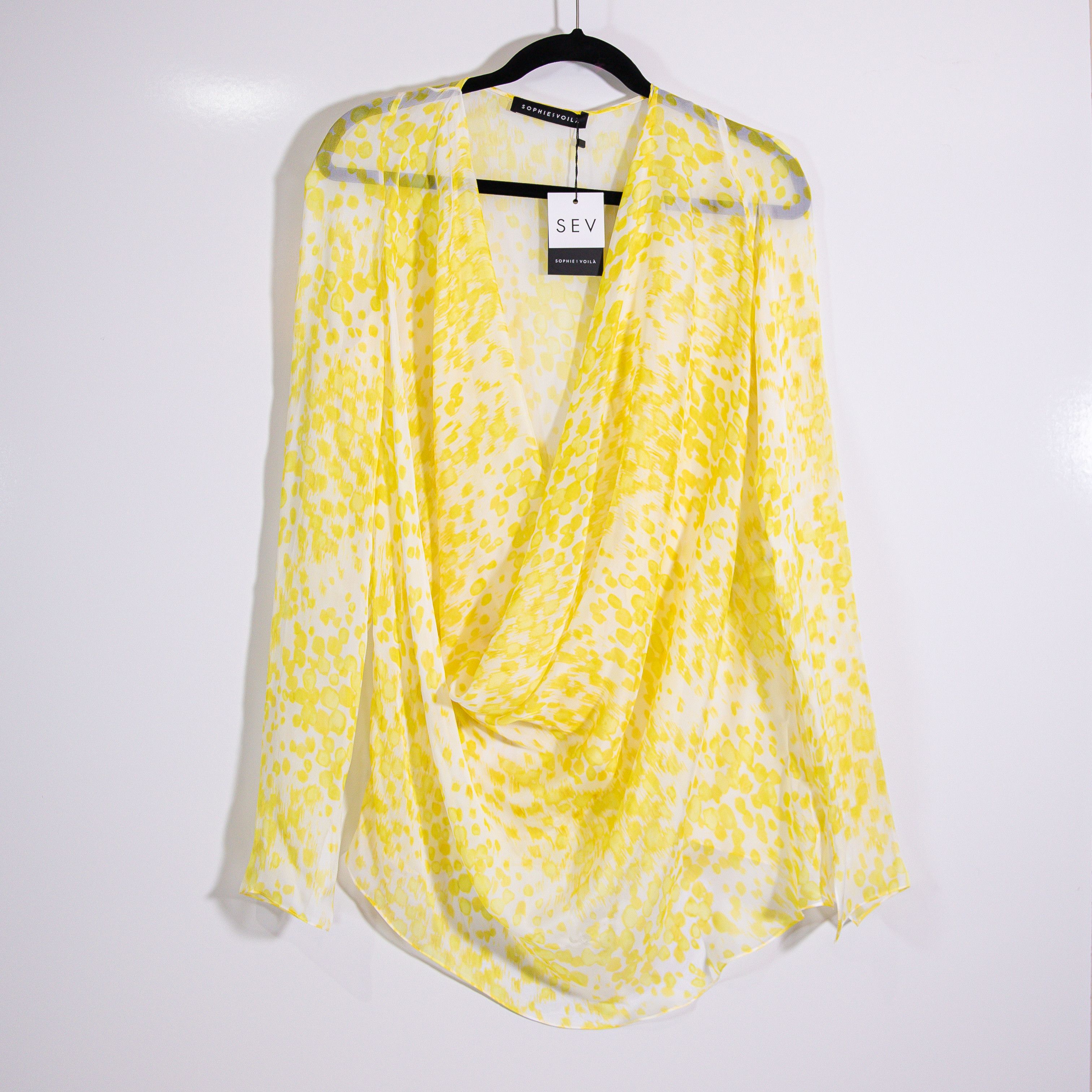 Other NEW SEV Long Sleeve Draped Silk Chiffon Size S / US 4 / IT 40 - 1 Thumbnail