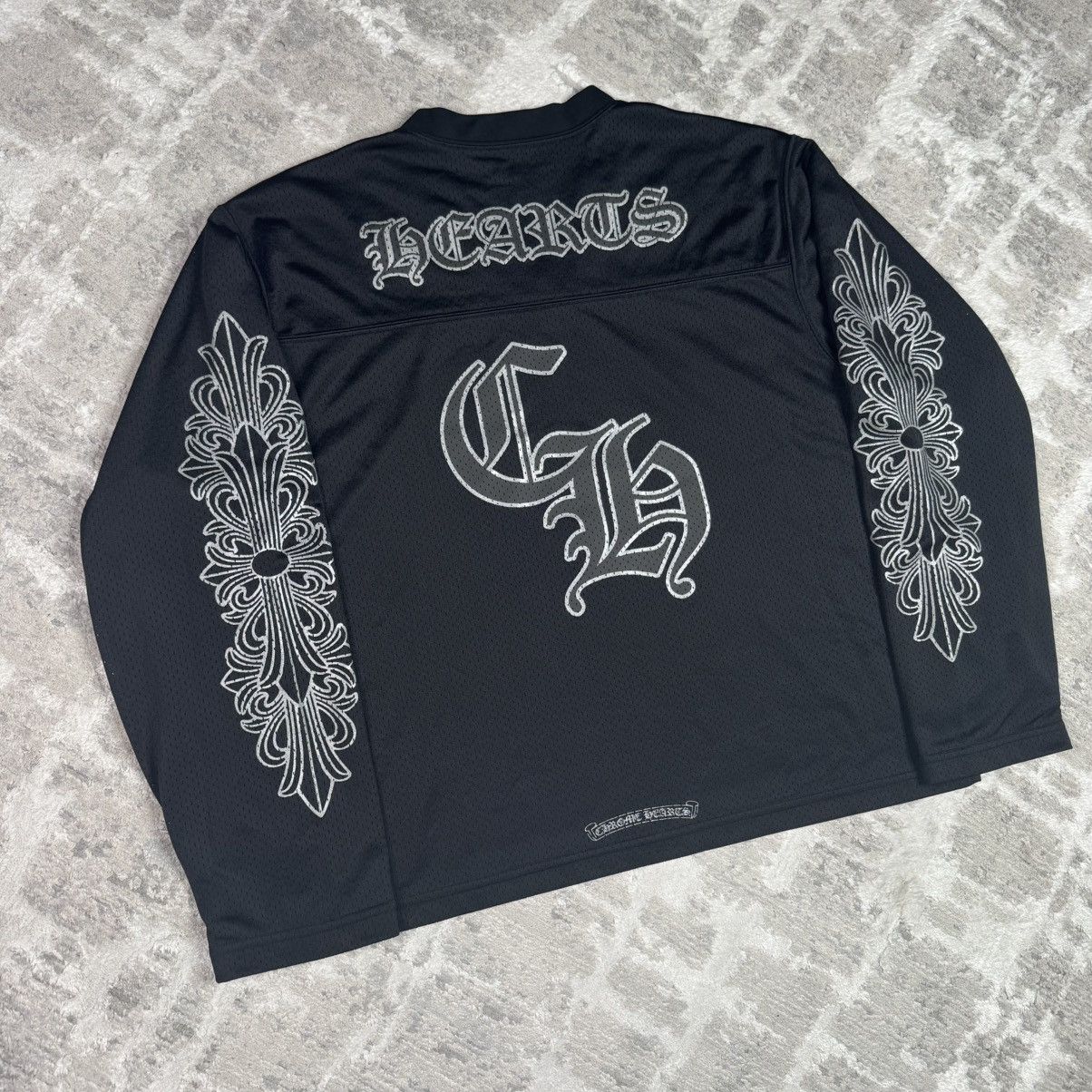 Chrome Hearts Chrome Hearts Black Mesh Warm Up Long Sleeve Jersey