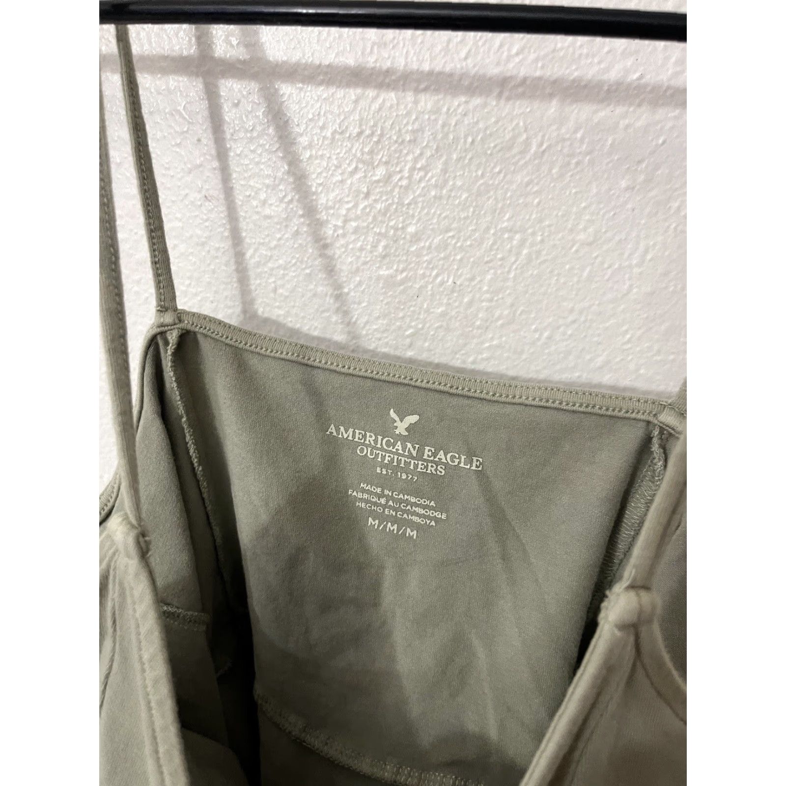American Eagle Outfitters American Eagle Outfitters Women's Camisole Medium Green Tie Front Sleeveless Bohemian Tank Size ONE SIZE - 3 Thumbnail