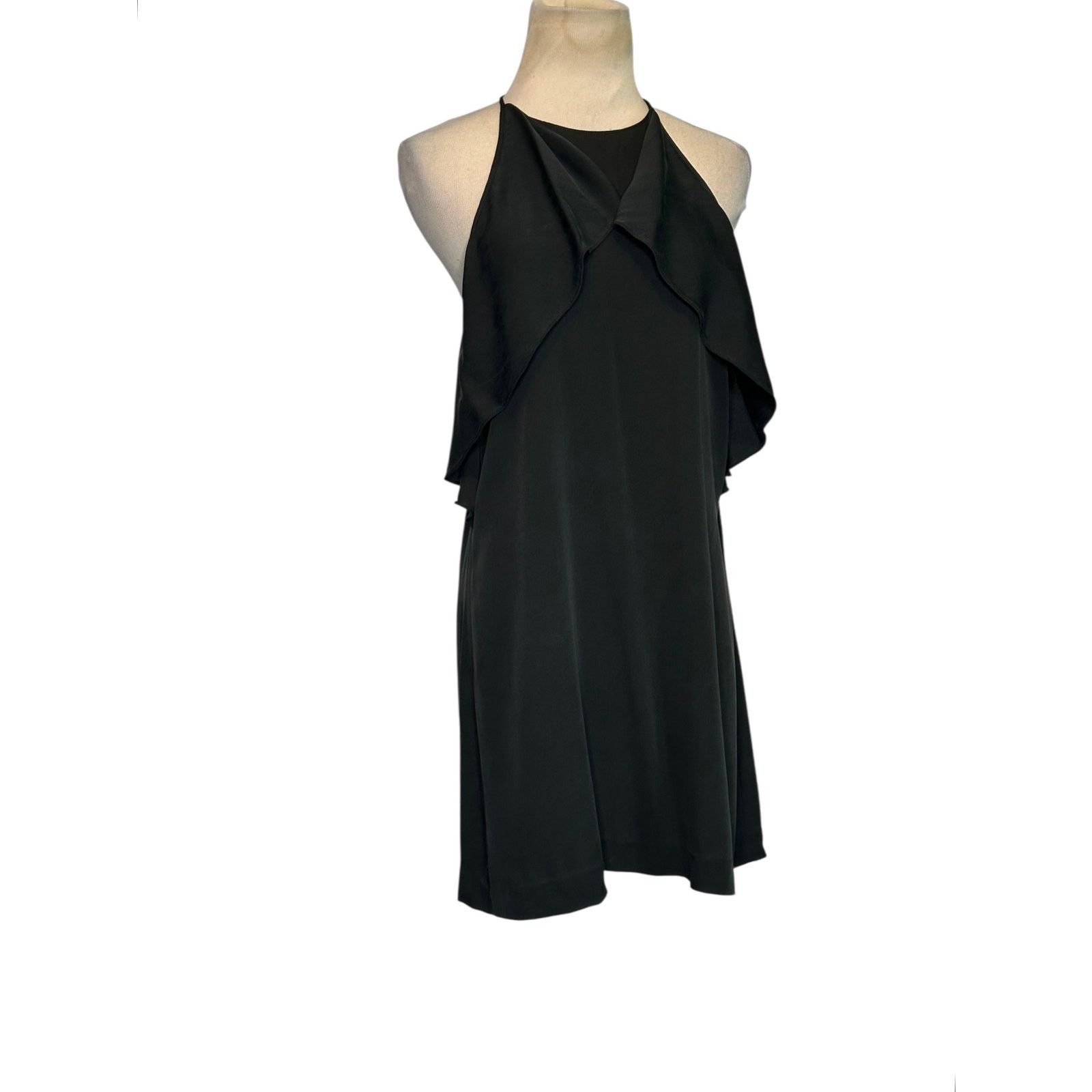 Theory Theory Black Silk Ruffle Open Back Slip Halter Dress Size 2 Size XS / US 0-2 / IT 36-38 - 14 Thumbnail
