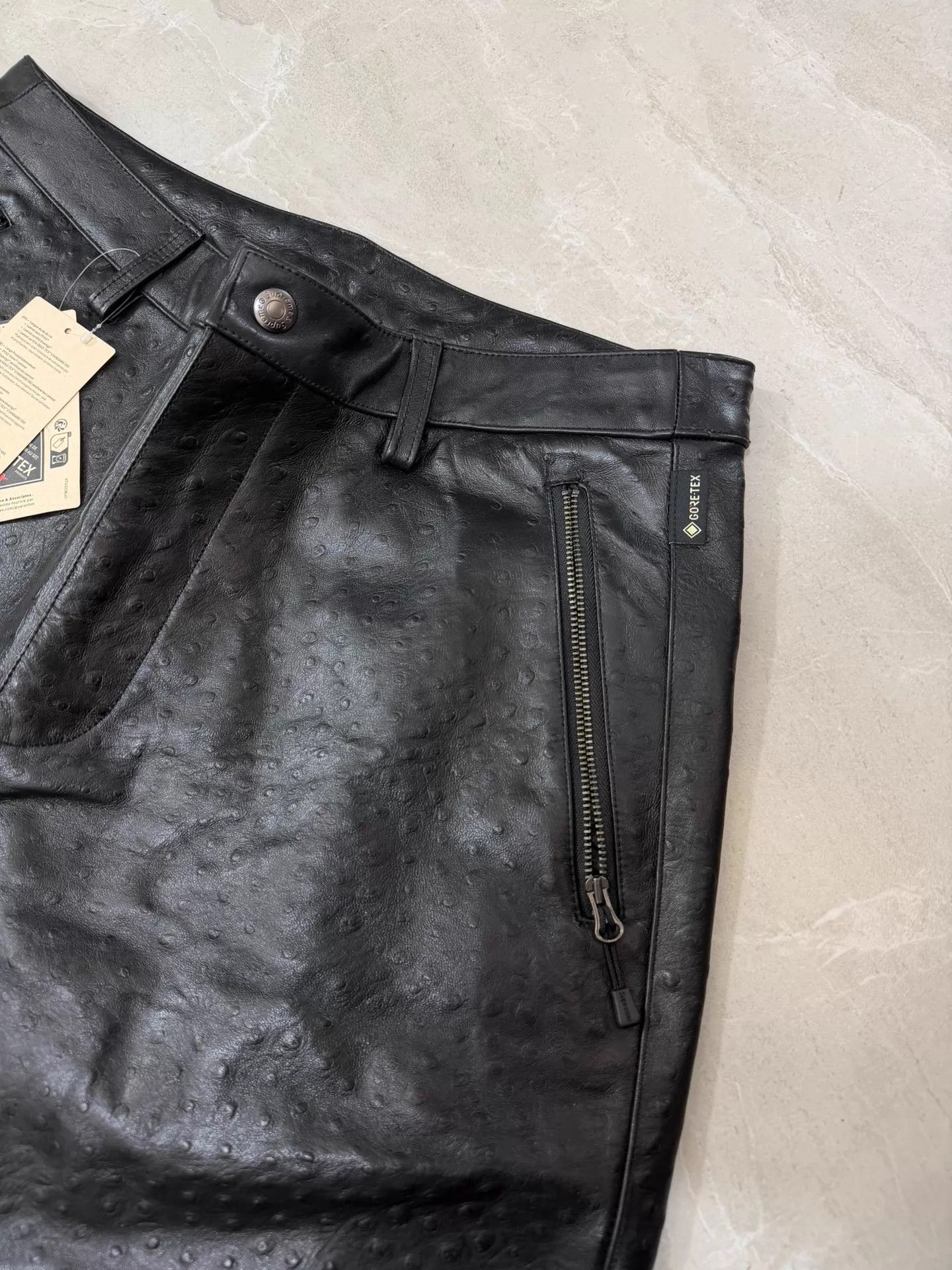 Supreme Supreme SS26 W6 GTX OstrichEmbossed LeatherPant BlackM Size US 32 / EU 48 - 3 Thumbnail