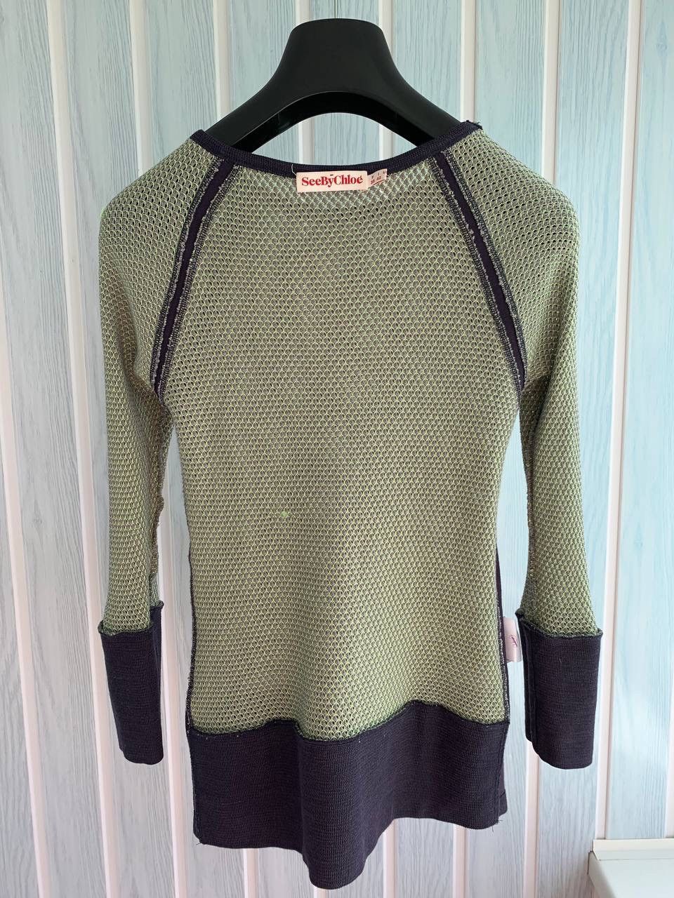 Chloe × Designer × See by Chloe See By Chloe Women’s Cotton & Ramie Multicolor Knit Blouse Size M / US 6-8 / IT 42-44 - 14 Thumbnail