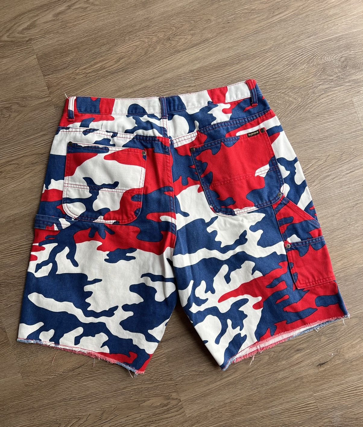 Supreme Supreme Cutoff Double knee Denim Painter Short Red Camo Size US 34 / EU 50 - 4 Thumbnail