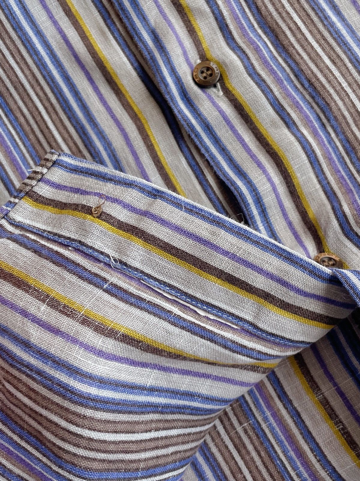 Etro Etro Milano Linen Striped Shirt Size US L / EU 52-54 / 3 - 17 Thumbnail