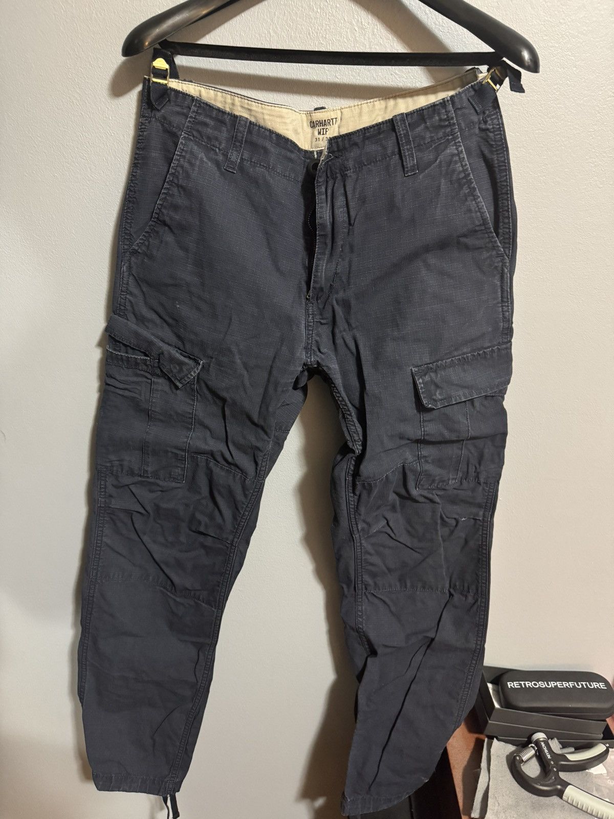Carhartt Carhartt WIP Navy Ripstop Cargo Pants Size US 31 - 1 Thumbnail