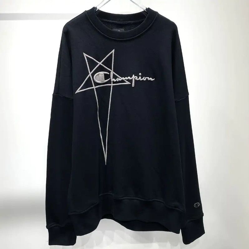 Rick Owens Rick Owens Black Cotton Men's Sweatshirt 0089 Size US M / EU 48-50 / 2 - 1 Thumbnail