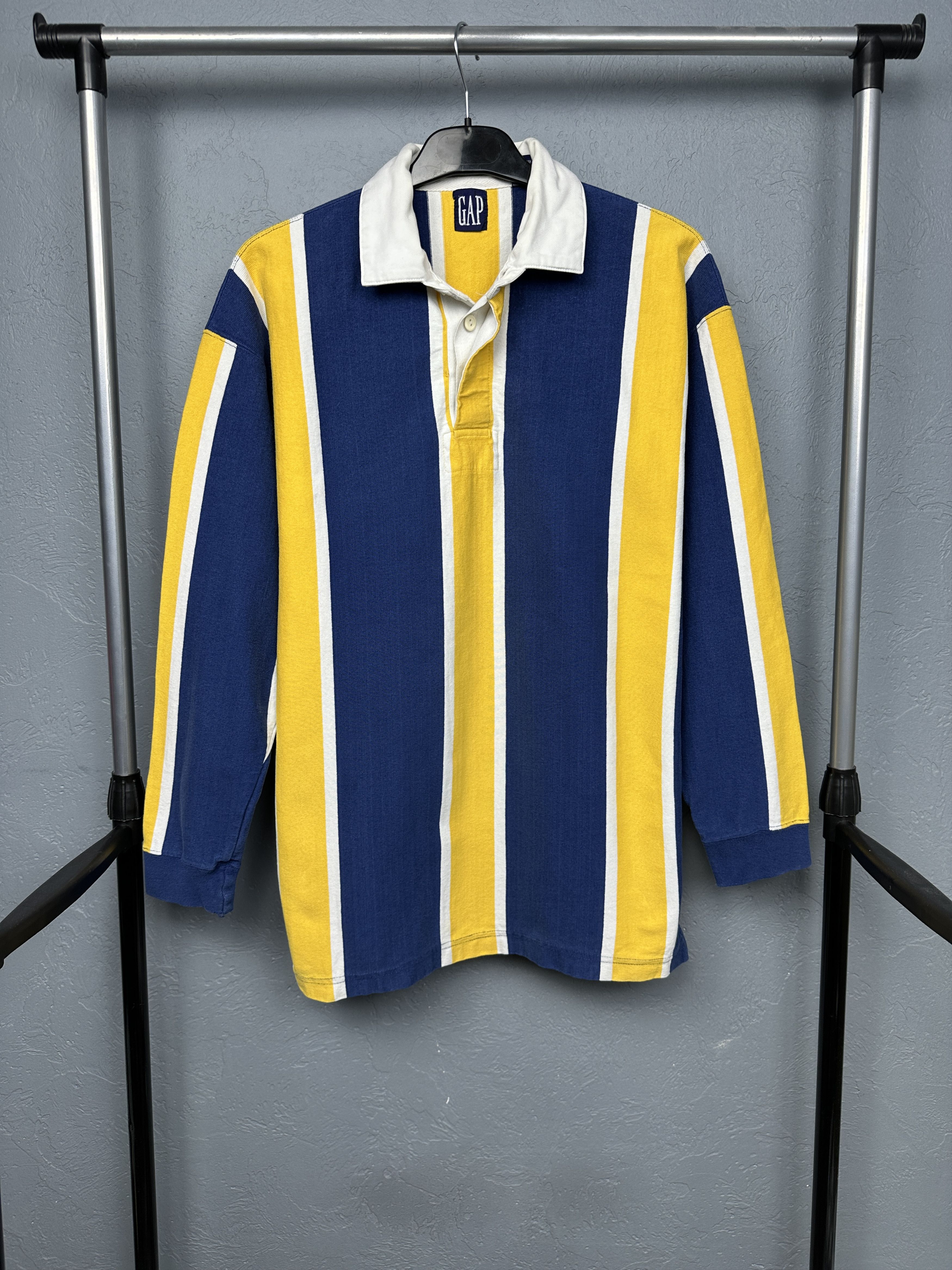 Gap Gap 90s Vintage Mens Rugby Long Sleeve Striped Polo Shirt Size US M / EU 48-50 / 2 - 1 Thumbnail