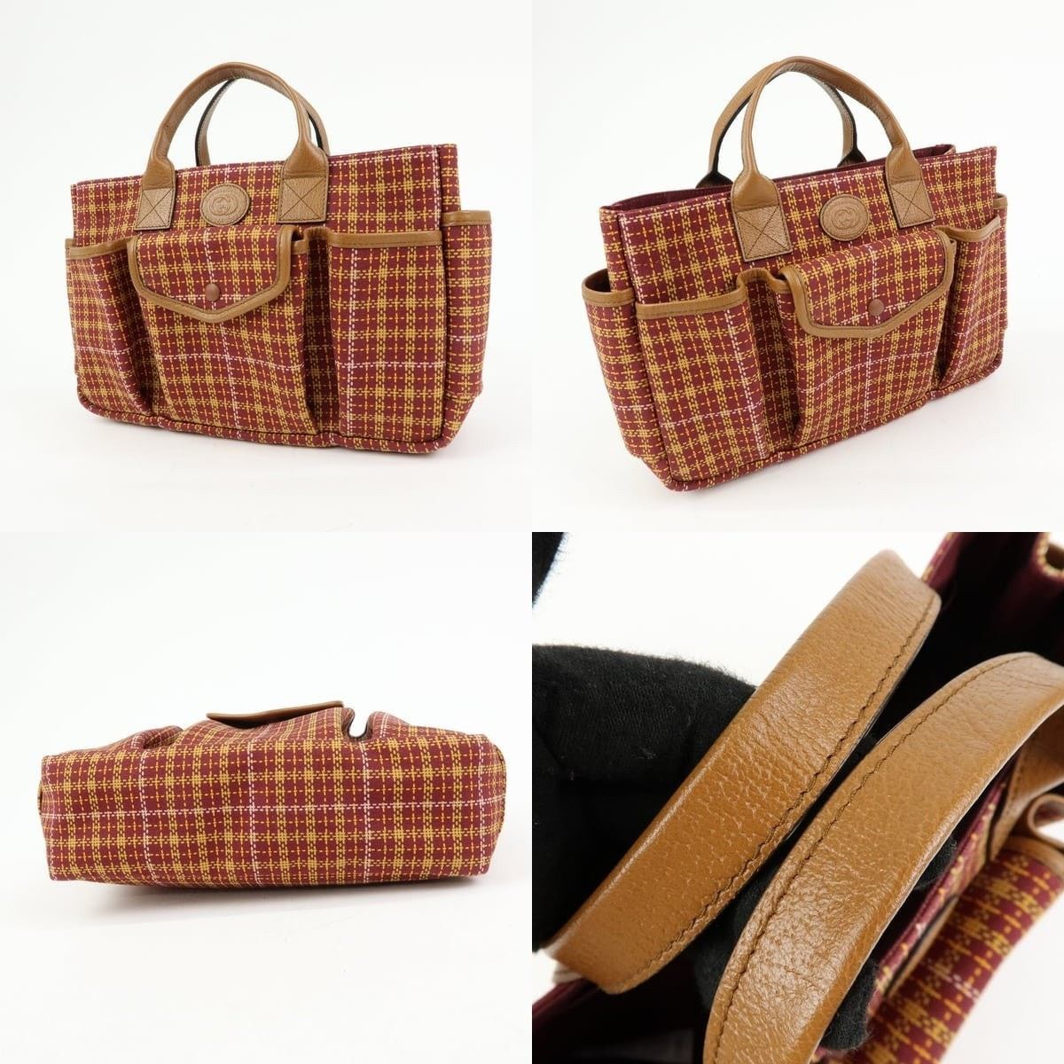Gucci Gucci Children's Canvas & Leather Tote Burgundy Size ONE SIZE - 3 Thumbnail
