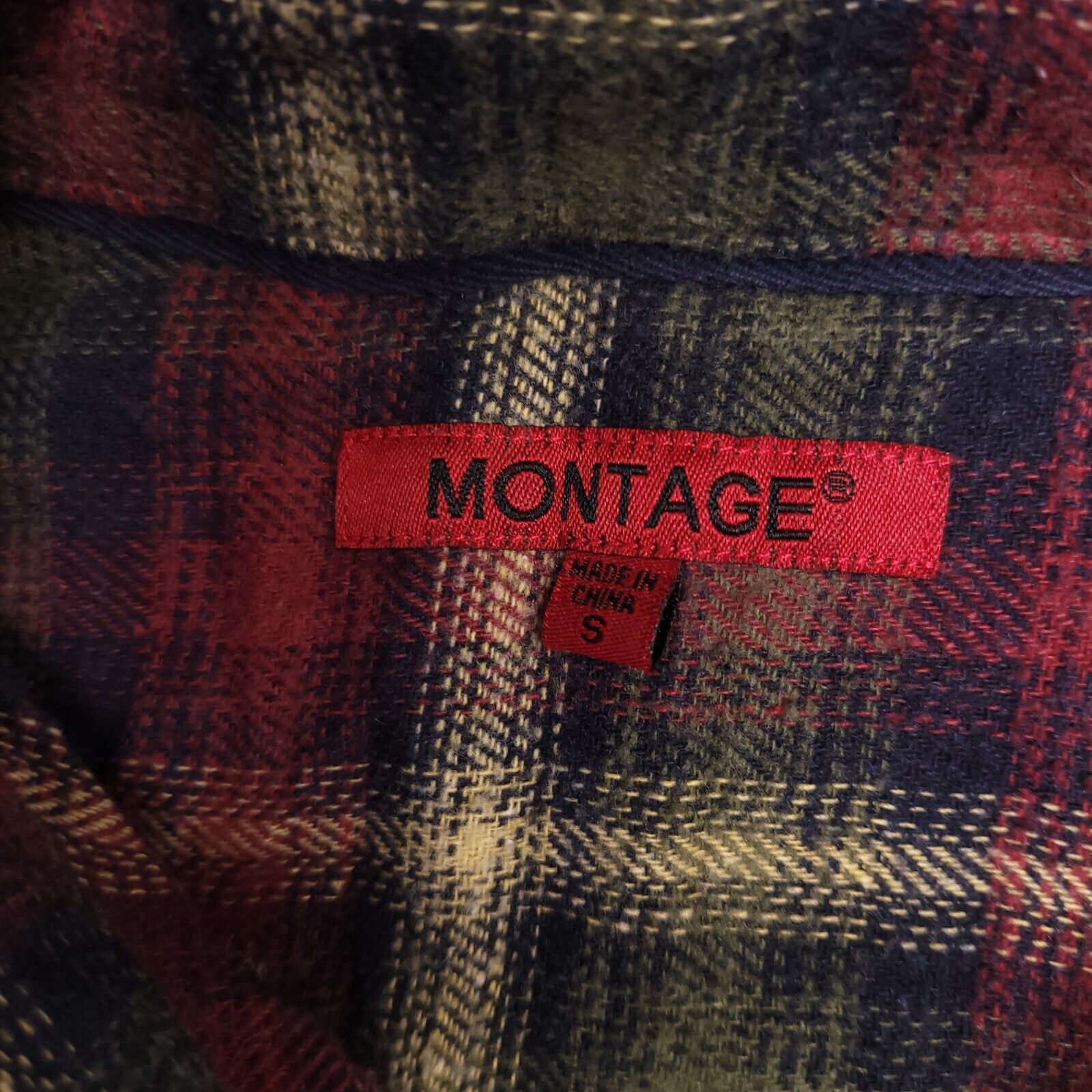 Montage Montage Tartan Flannel Button Shirt Mens Size Small S Red Size US S / EU 44-46 / 1 - 3 Thumbnail