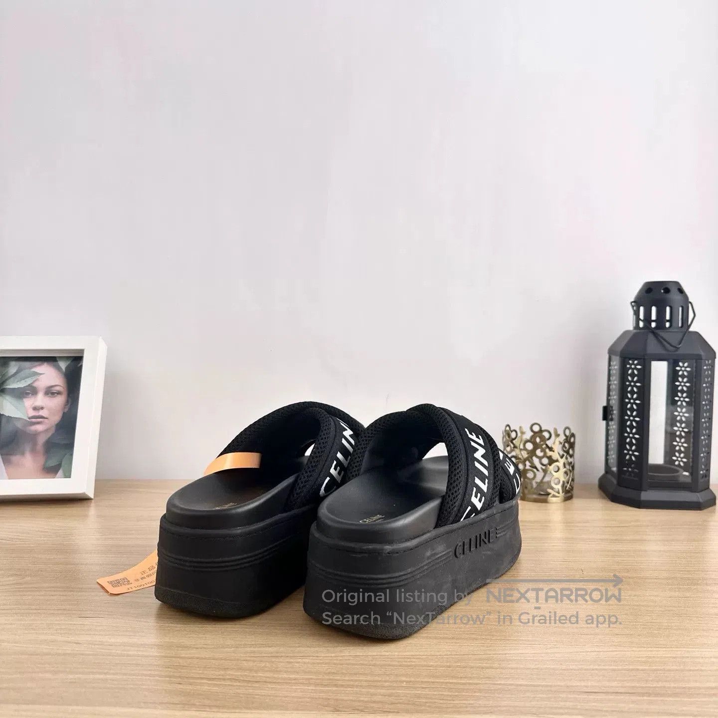 Celine Celine Triomphe Black Platform Slides. Size US 5 / IT 35 - 4 Thumbnail