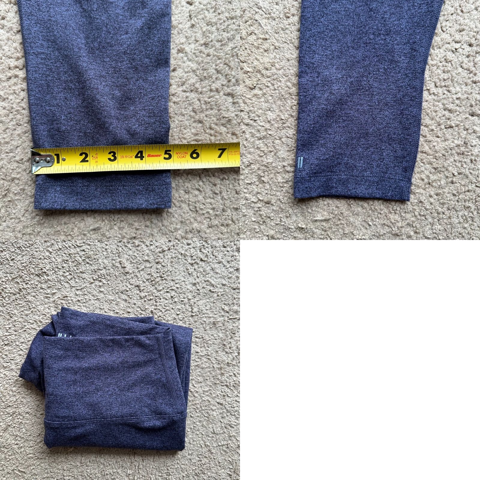 Vintage NOBULL Leggings Womens Medium Blue Athleticwear Pants Stretch Cropped Workout Size 32" / US 10 / IT 46 - 9 Thumbnail