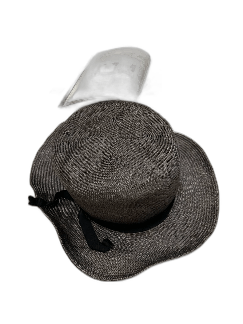 yohji yamamoto summer straw hat with irregular brim