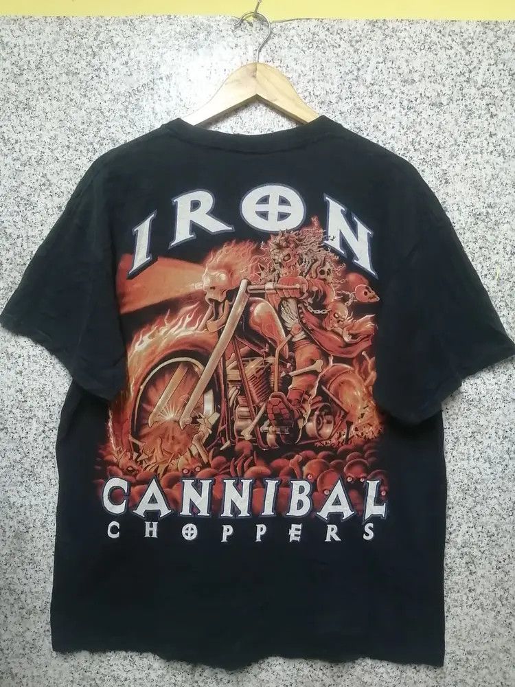 Band Tees Vintage Iron Cannibal Choppers Skull Tee Size US XL / EU 56 / 4 - 1 Thumbnail