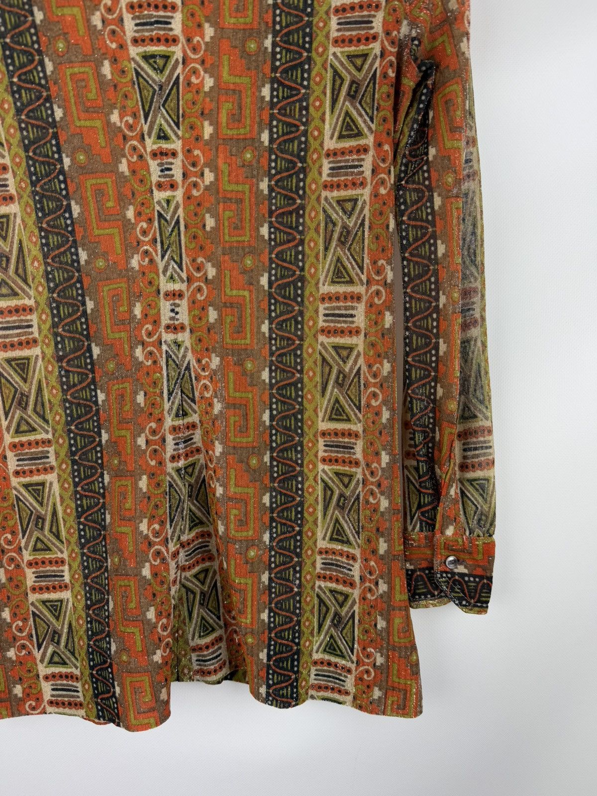 Celine Celine Vintage 70s Geometric Pattern L/S Button Up Shirt Size M / US 6-8 / IT 42-44 - 17 Thumbnail