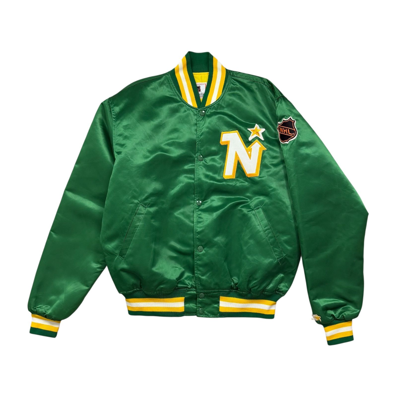 NHL VTG 90s MINNESOTA NORTH STARS STARTER SATIN BOMBER JACKET Size US XL / EU 56 / 4 - 1 Thumbnail