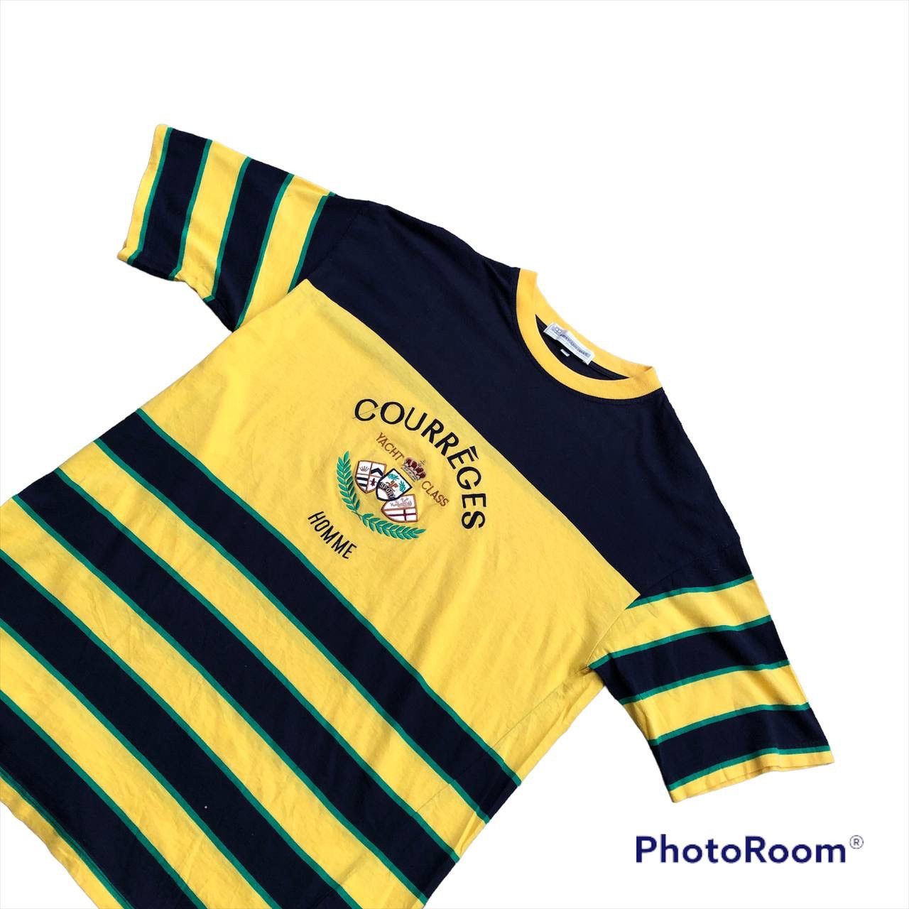 Courreges VINTAGE COUREGES HOMME SPELLOUT EMBROIDERED T SHIRT Size US L / EU 52-54 / 3 - 3 Thumbnail