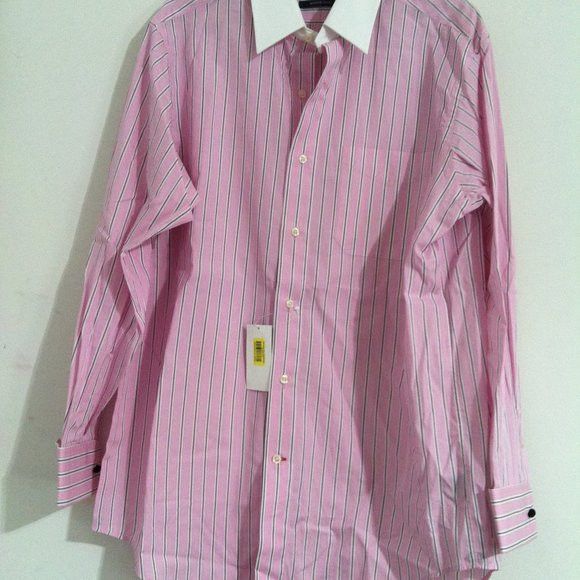 Daniel Cremieux DANIEL CREMIEUX MENS NEW PINK COTTON DRESS SHIRT SIZE: 16-33 Size US L / EU 52-54 / 3 - 3 Thumbnail