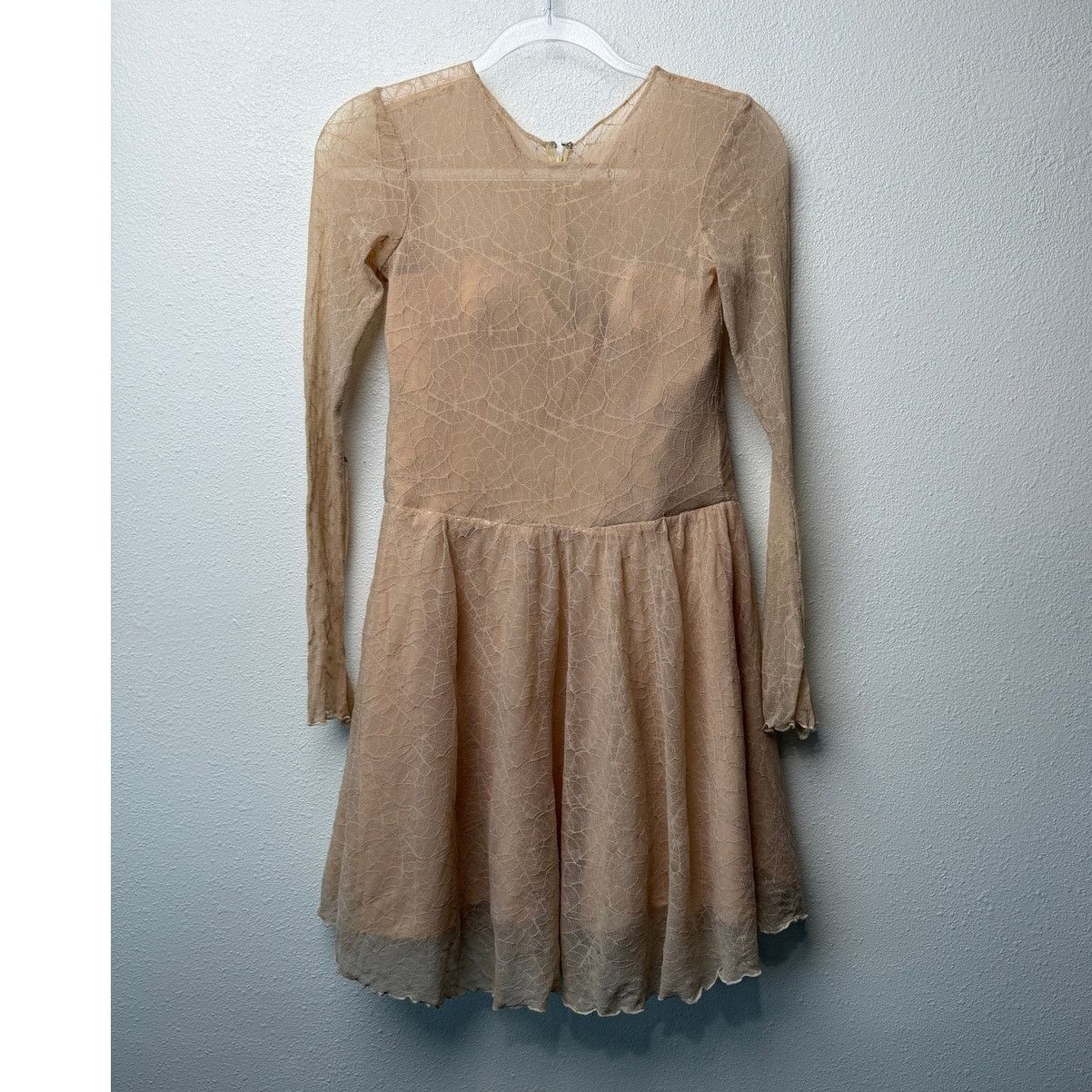Other Ninivah Khomo Tan Lace Long Sleeve Mini Dress US XS/S Size XS / US 0-2 / IT 36-38 - 6 Thumbnail