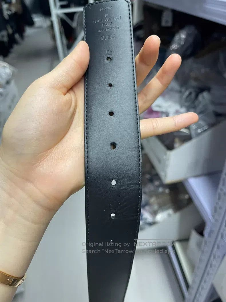 Louis Vuitton Louis Vuitton Black presbyopic leather belt Size ONE SIZE - 3 Thumbnail