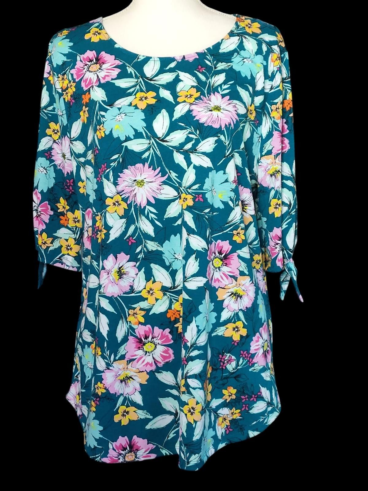 Loop & Weft West Loop Floral Print Women's Blouse With Tie Details Size M / US 6-8 / IT 42-44 - 3 Thumbnail