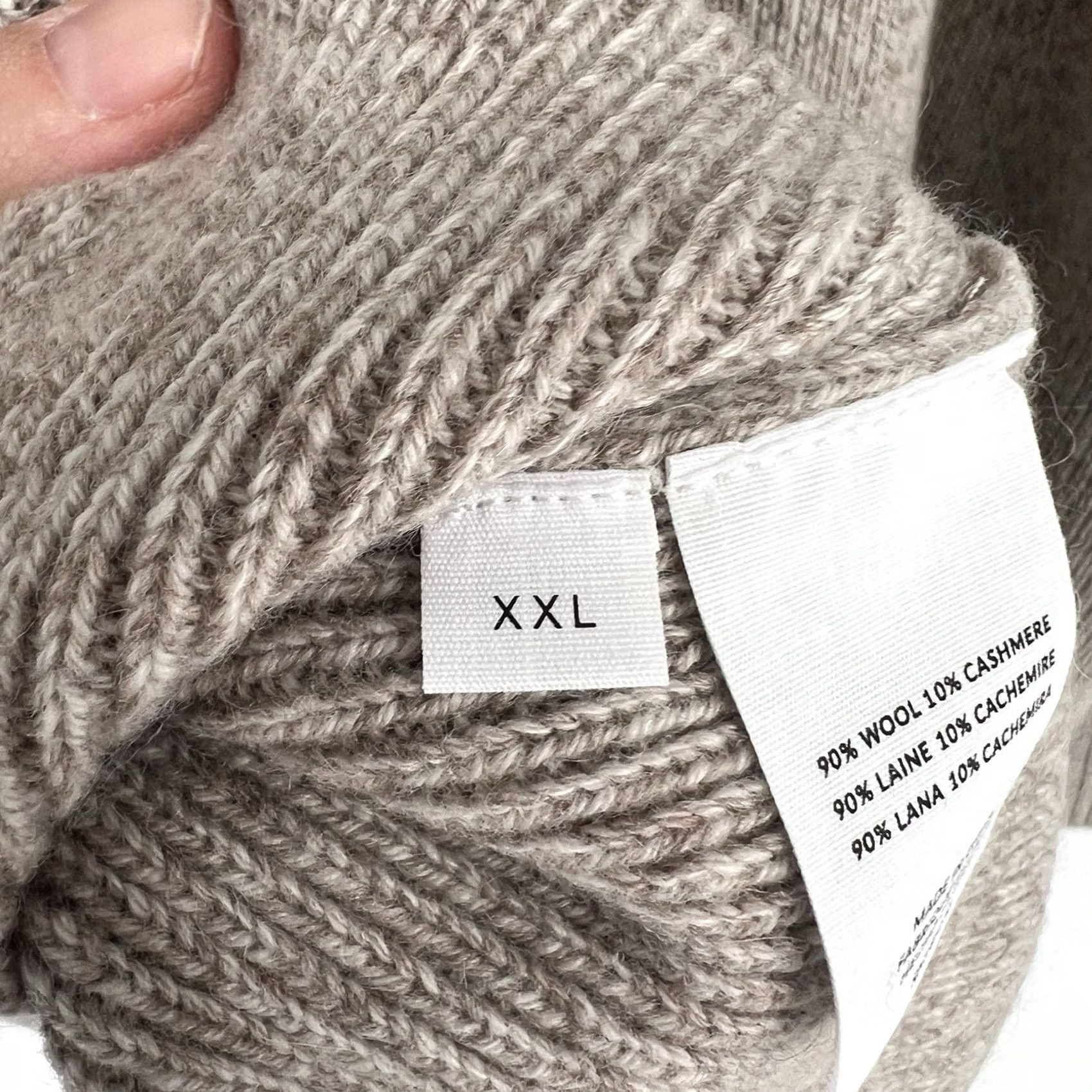 NAADAM Nadaam Men’s Cashmere Blend Crewneck Sweater 2XL Beige Pullover Long Sleeve Knit Casual, Business, Formal, Travel Mens Beige 2XL Crew Neck Sweater Size US XXL / EU 58 / 5 - 5 Thumbnail