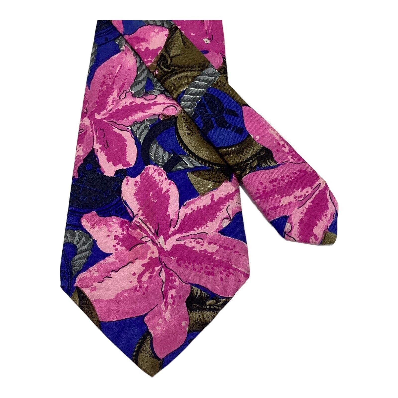 Gianfranco Ferre GIANFRANCO FERRE Blue Flower Print Luxury Silk Tie Made In I Size ONE SIZE - 4 Thumbnail