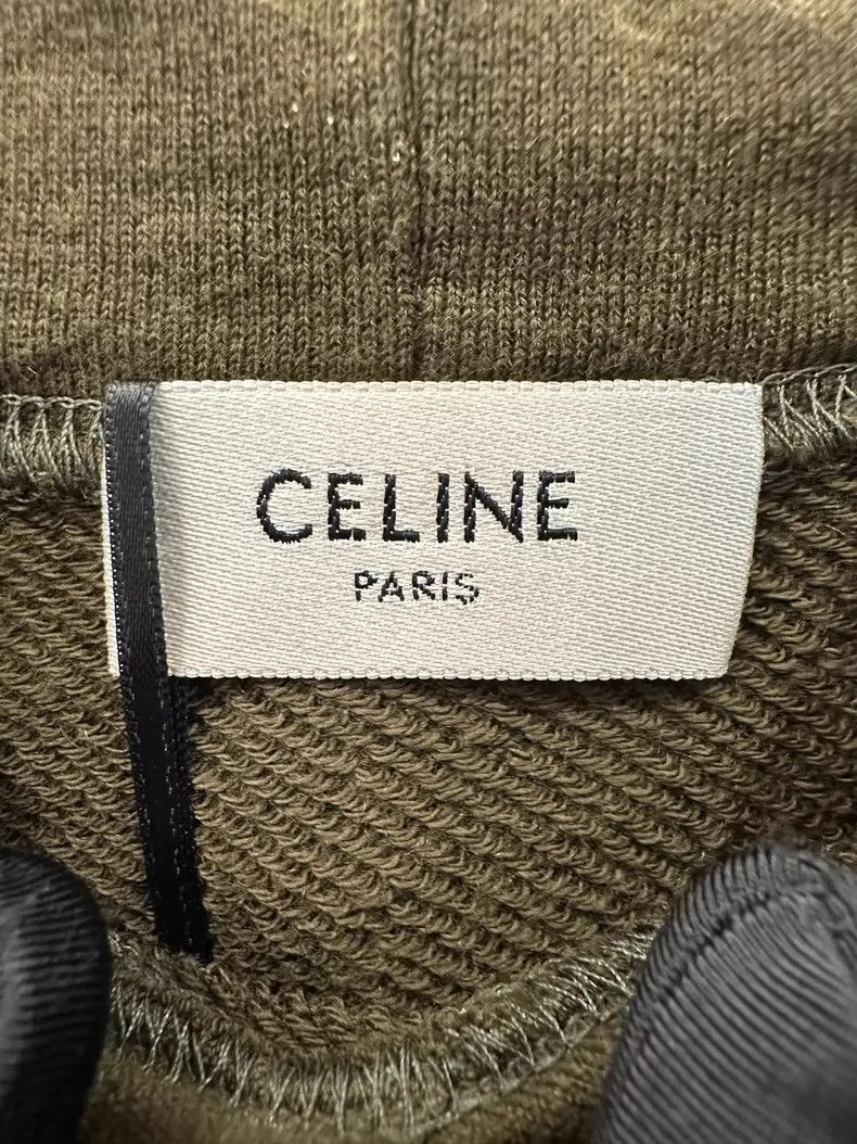 Celine Celine Green Logo Hoodie with Drawstrings Size US XS / EU 42 / 0 - 4 Thumbnail