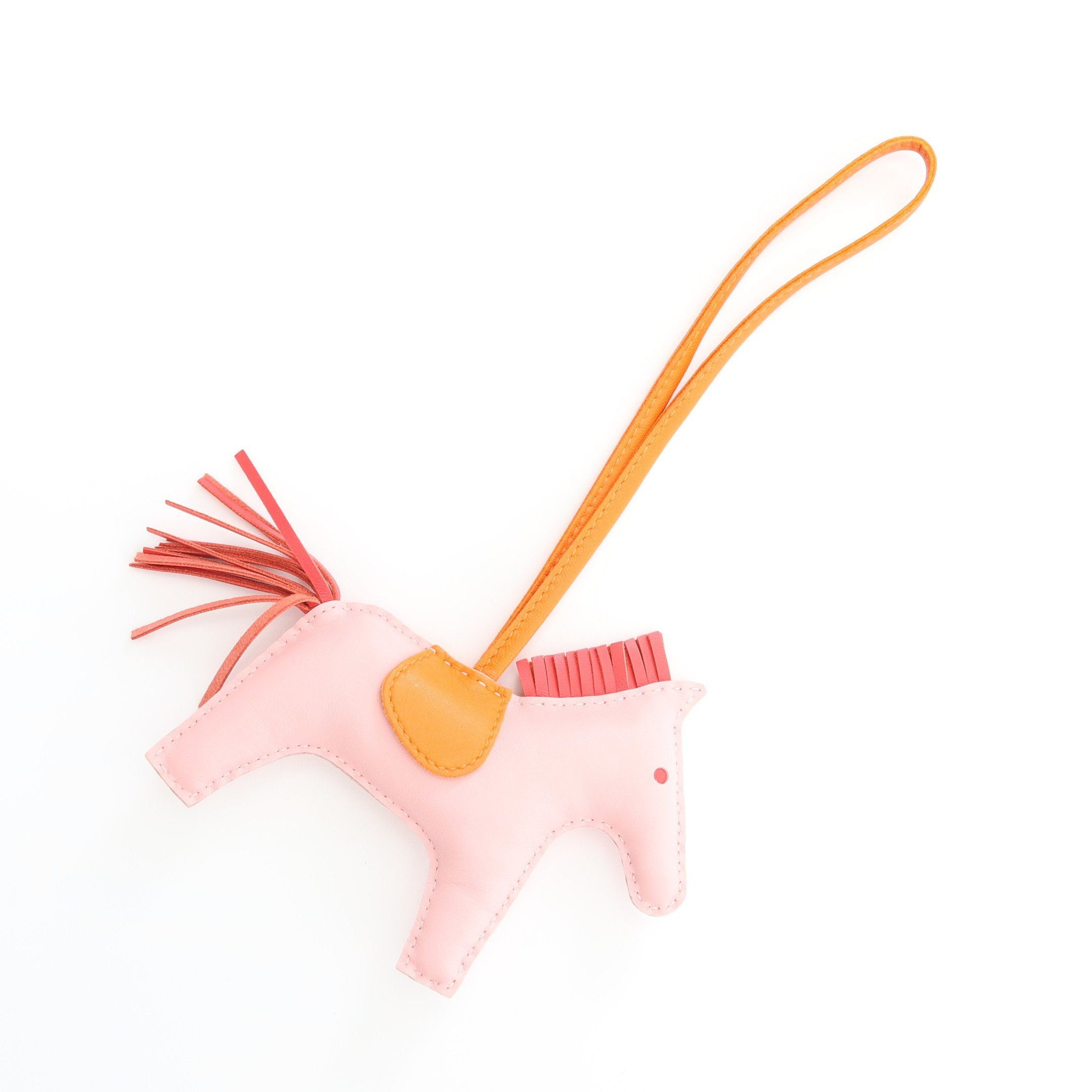 Hermes Hermes Rodeo Mm Rose Sakura Orange Bougainvillea Bag Charm Aagneau Pink Red Size ONE SIZE - 1 Thumbnail