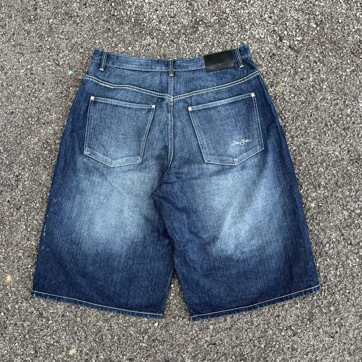 JNCO Jorts Sean John Y2K Skater Shorts Faded Washed Denim Size US 38 / EU 54 - 6 Thumbnail