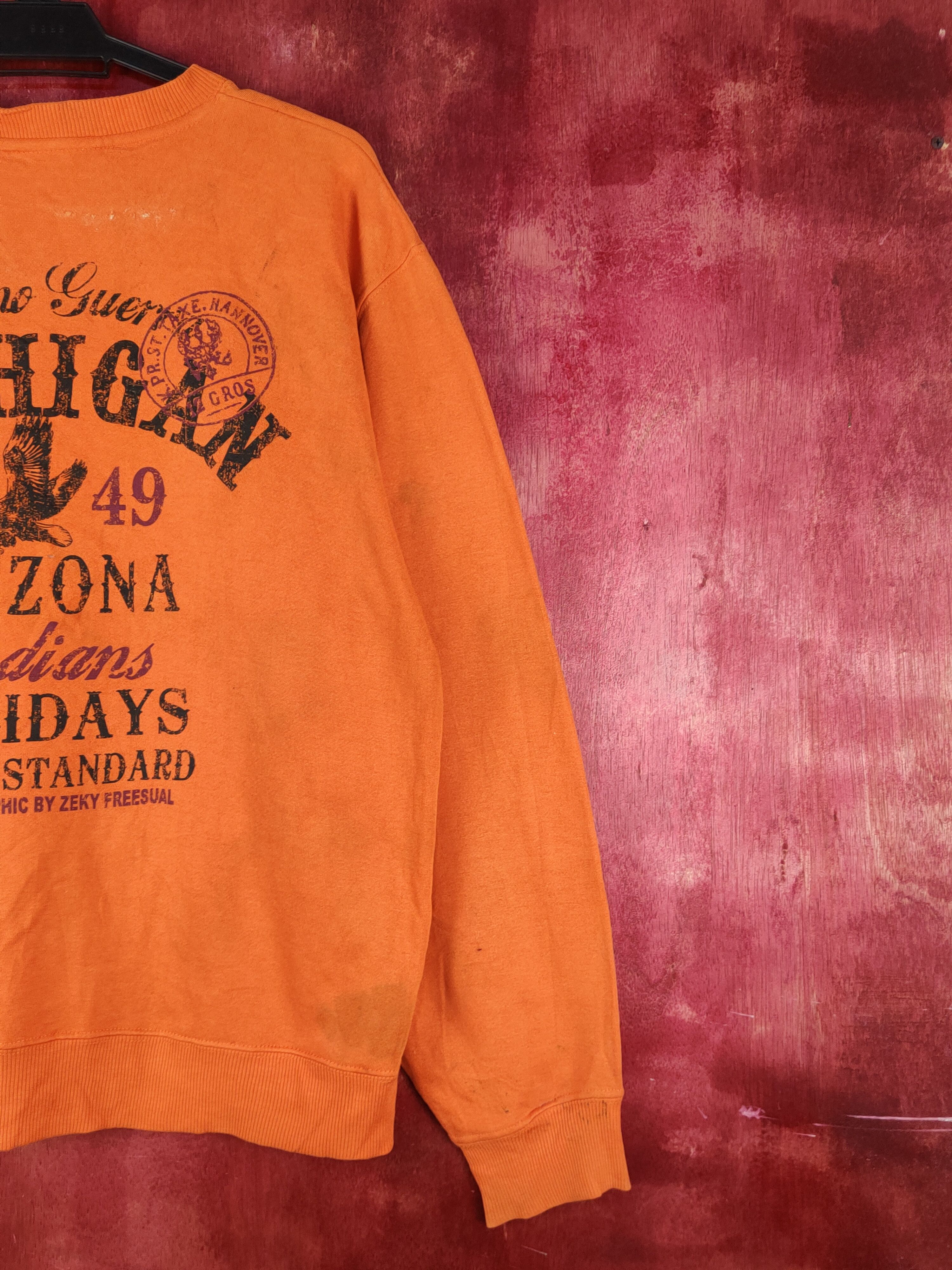 Japanese Brand Zeky Freesual Orange Sweatshirts #S2042 Size US L / EU 52-54 / 3 - 11 Thumbnail