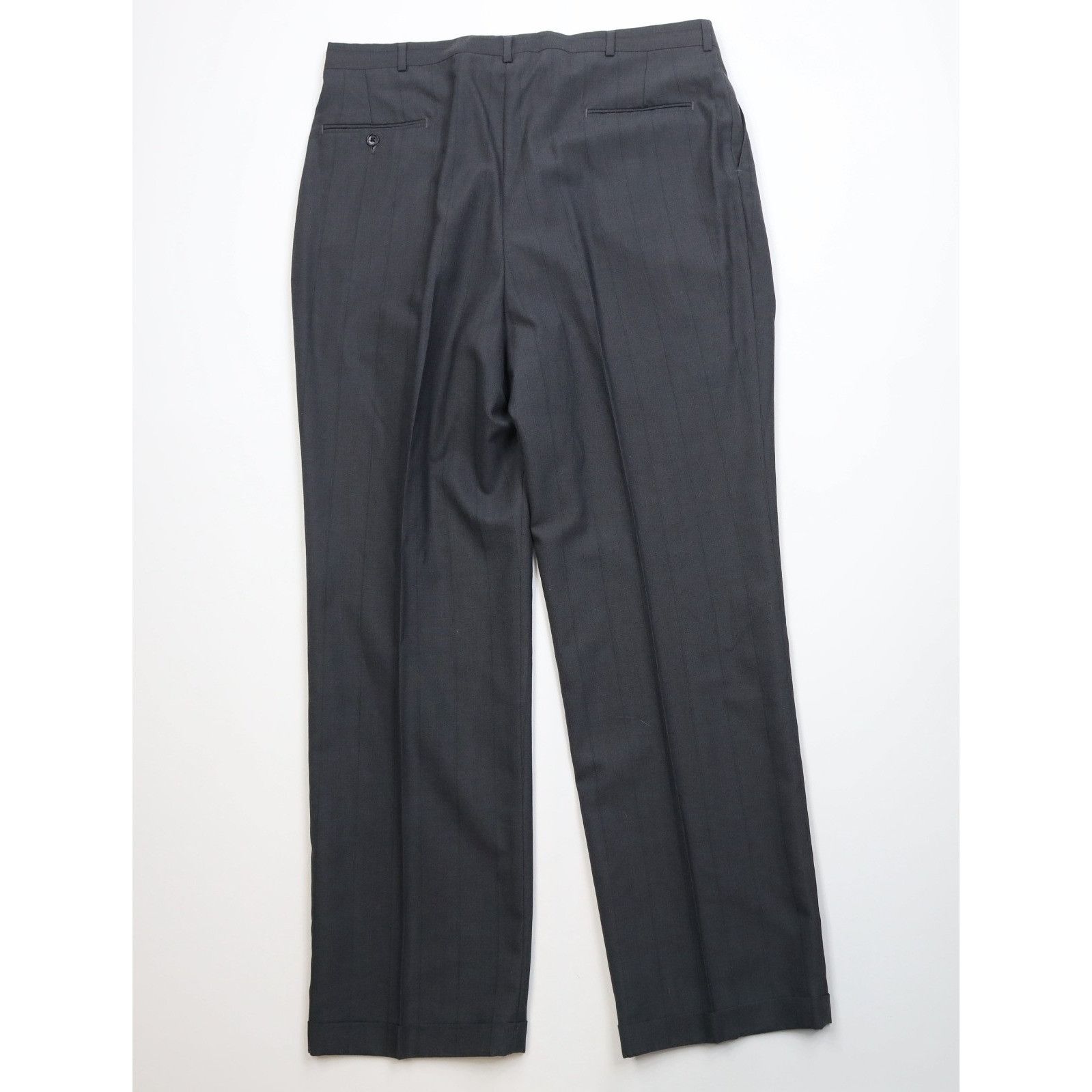 Vintage Vintage 90s Streetwear 2 Piece Wool Striped Suit Wedding Size 48R - 20 Thumbnail