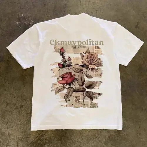 VIBE Kiuchi x Mita Rose pattern casual washed vintage t-shirt Size US M / EU 48-50 / 2 - 1 Thumbnail