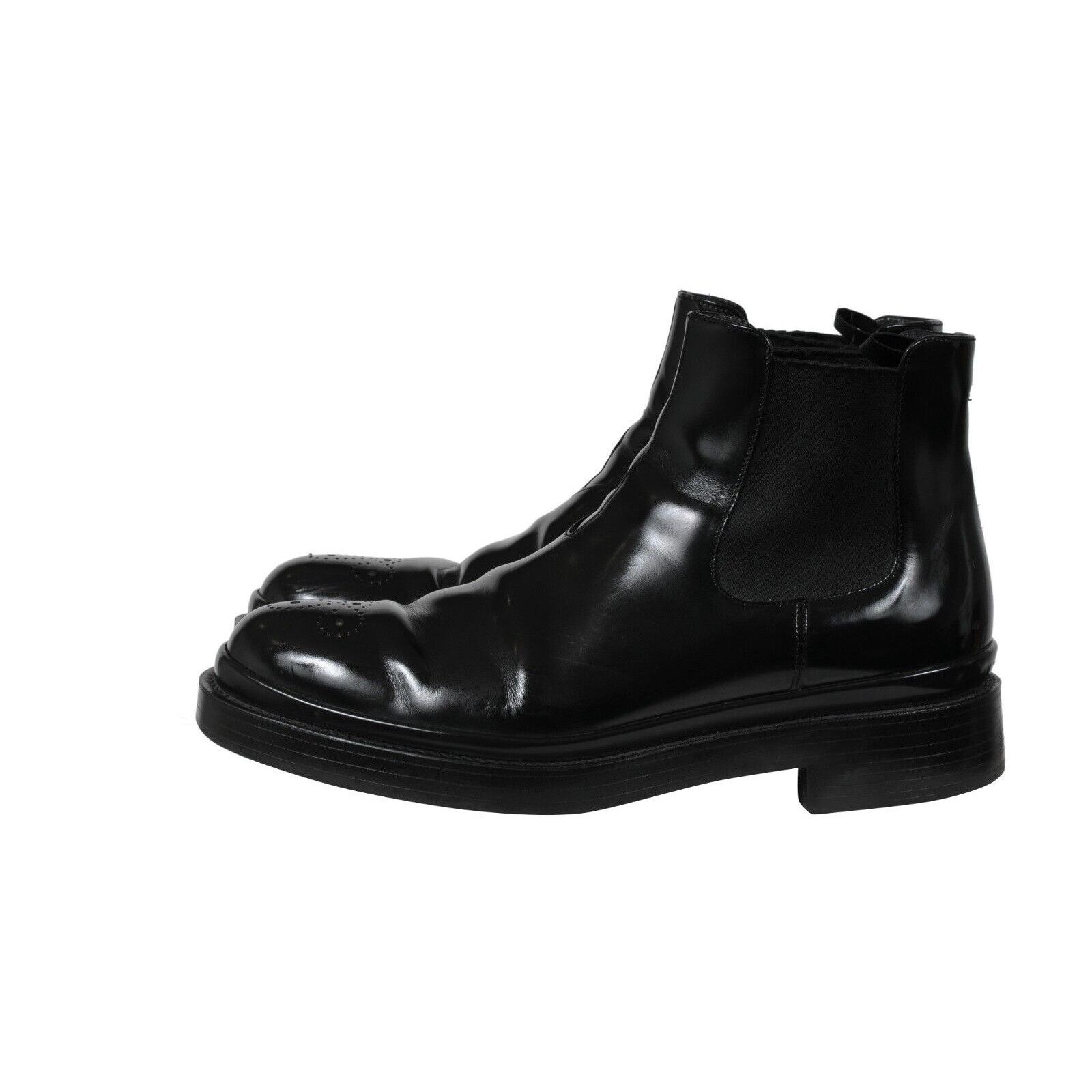 Prada Oxford Ankle Boots Medallion Black - 02166 Size US 9.5 / EU 42-43 - 4 Thumbnail