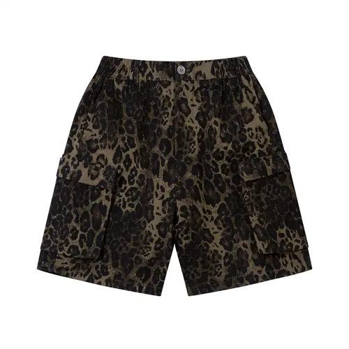 Designer × Japanese Brand Leopard print loose casual multi-pocket cargo shorts Size US 32 / EU 48 - 1 Thumbnail