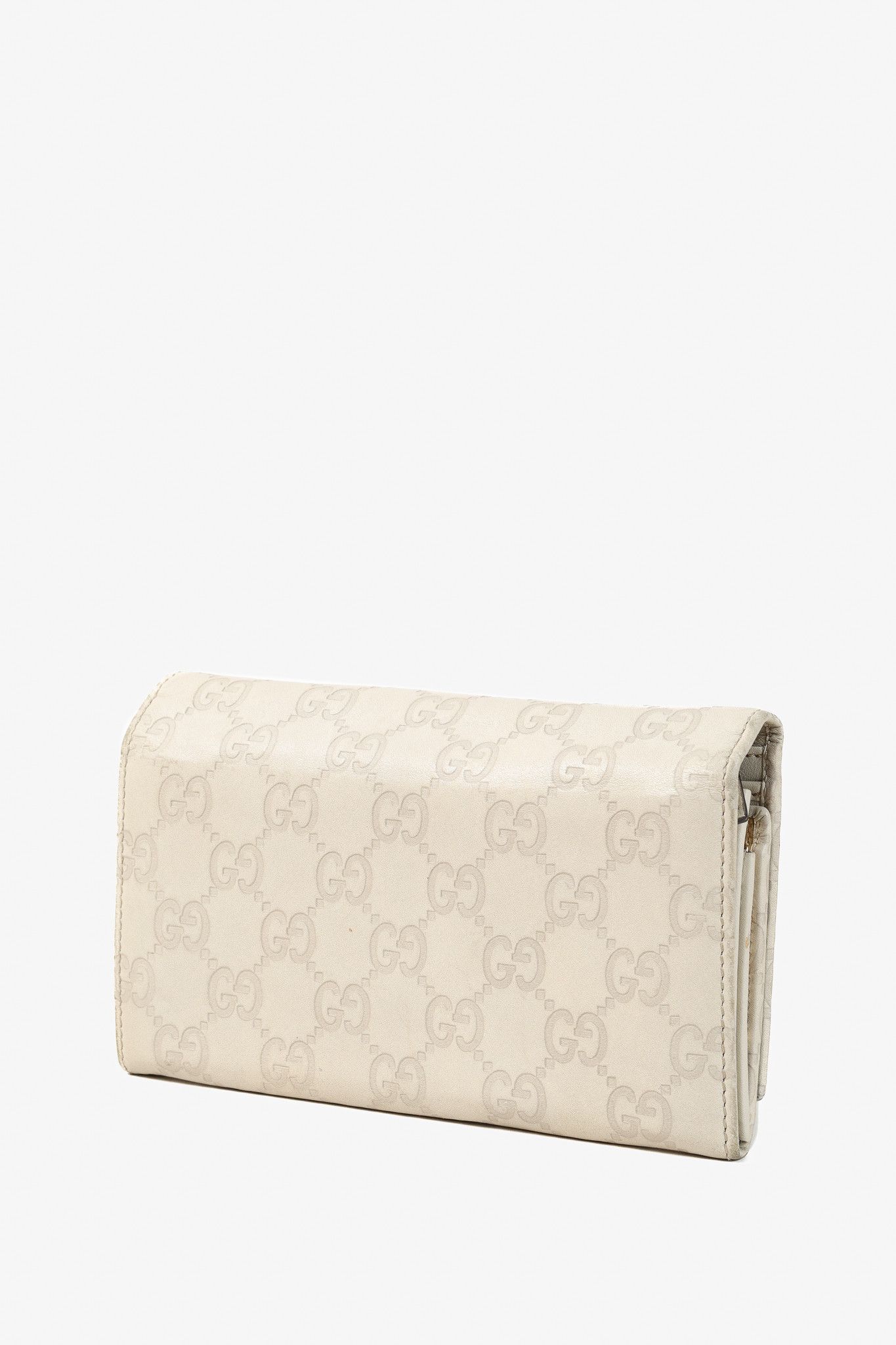 Gucci Gucci Guccissima Light Grey Leather Continental Long Wallet Size ONE SIZE - 3 Thumbnail