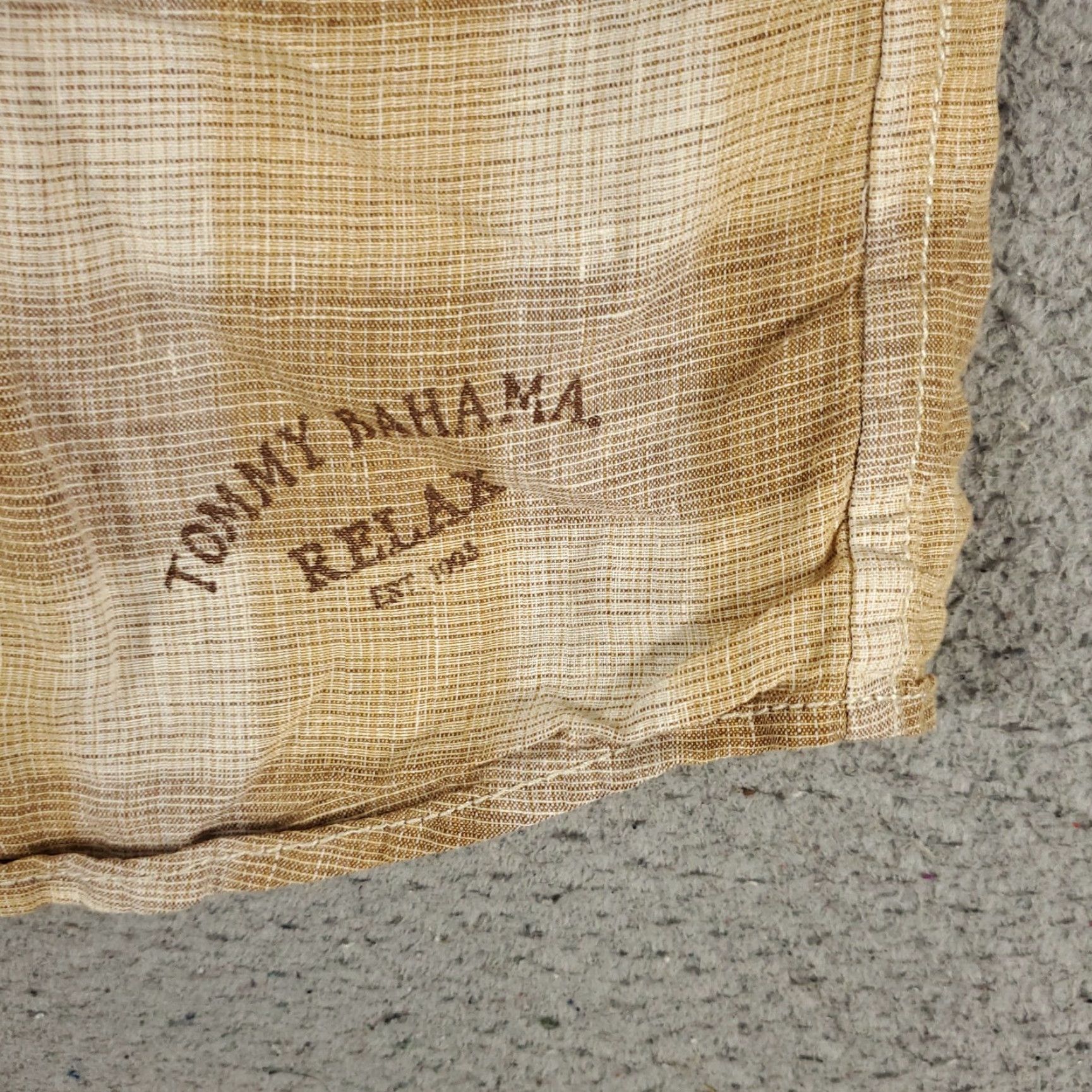 Tommy Bahama Tommy Bahama Shirt Mens Large Brown Check Linen Button Up Long Sleeve Size US L / EU 52-54 / 3 - 3 Thumbnail