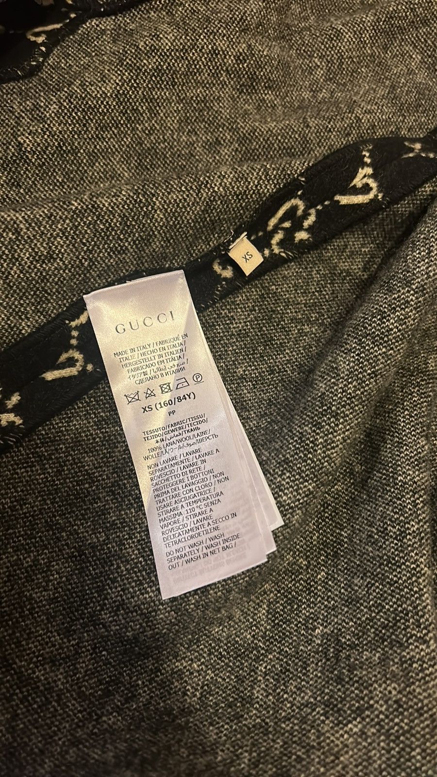 Gucci GUCCI GG Supreme Cape Wool Black White Cloak Size XS / US 0-2 / IT 36-38 - 7 Thumbnail