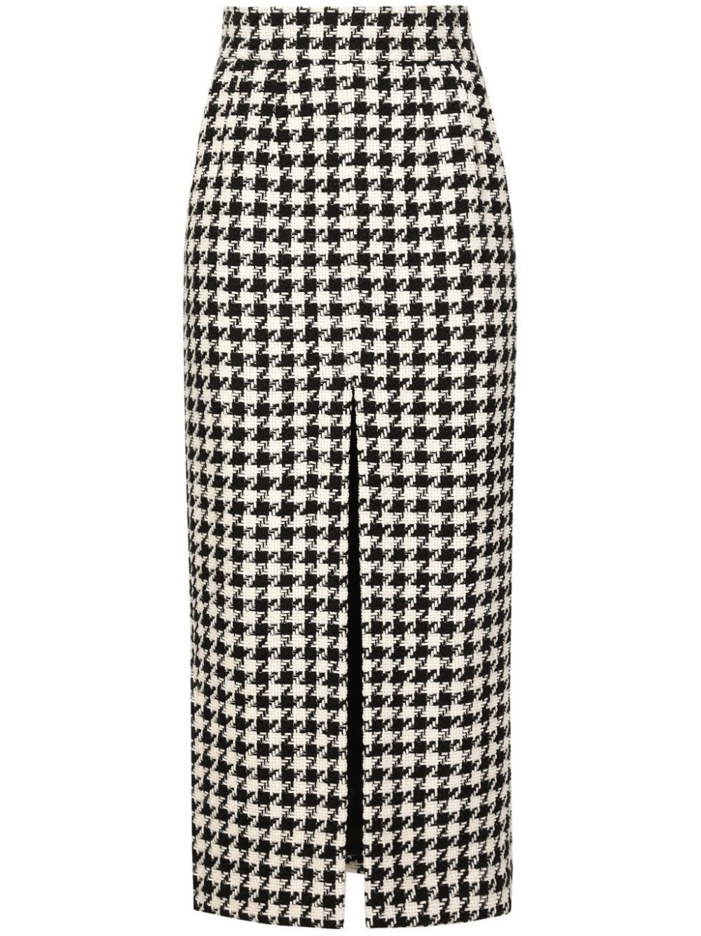 Dolce & Gabbana PIED-DE-POULE LONG SKIRT Size 27" / US 4 / IT 40 - 1 Thumbnail
